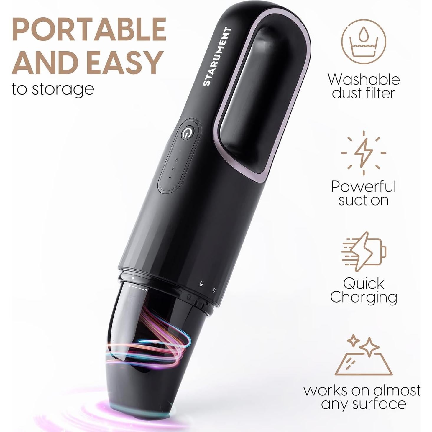 Aspiradora de Mano Starument MS-VC Inalámbrica 120W HEPA