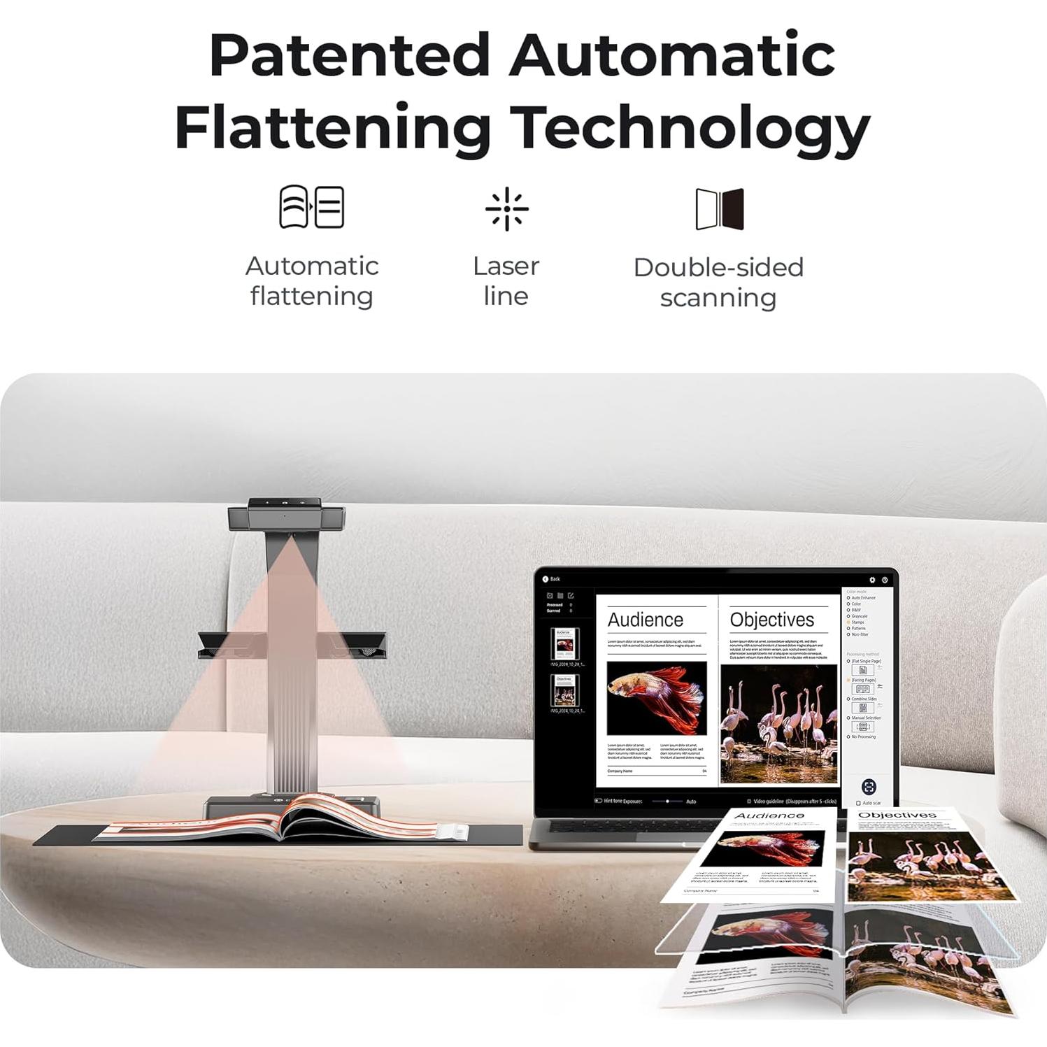 Escáner de Documentos CZUR ET16 Plus, 16MP, A3, OCR 186 Idiomas