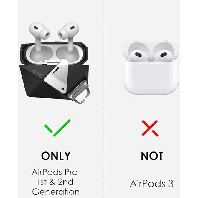 Funda Geométrica Aulumu A09 para AirPods Pro 2/1 - Negro