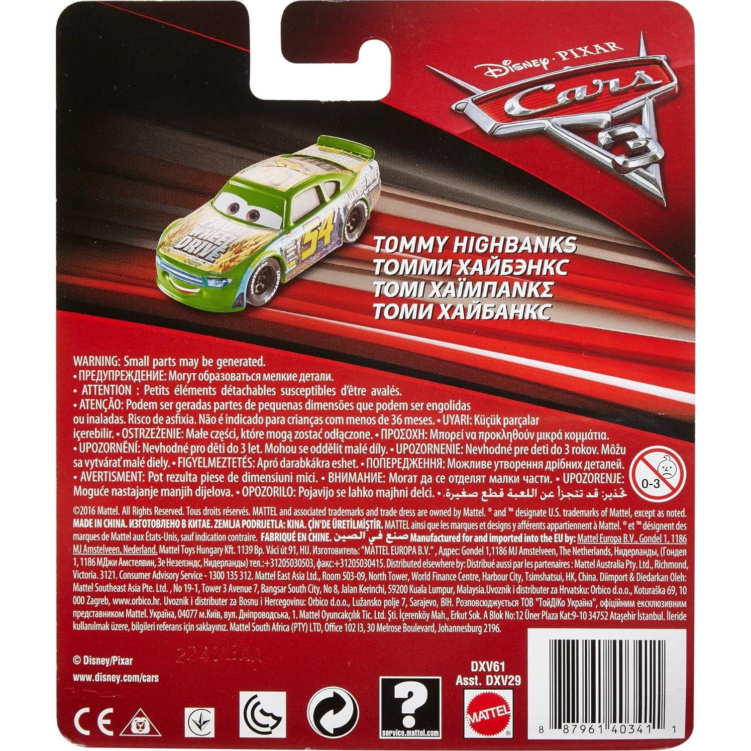 Vehículo Die-Cast Disney Cars 3 Tommy Highbanks 1:55