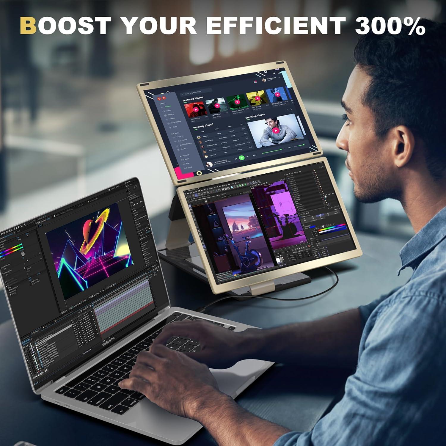 Extensor de Pantalla Portátil Macsecor 15.6" FHD 1080P