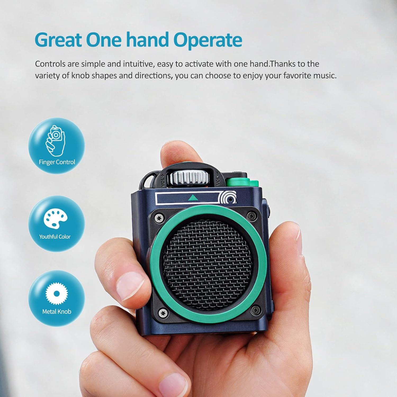 Muzen Wild Go Portable Bluetooth Speaker, IPX5 Waterproof, 8H Playtime, 36mm Speaker, Vibrant Adventurous Style, White, 1 Year Warranty