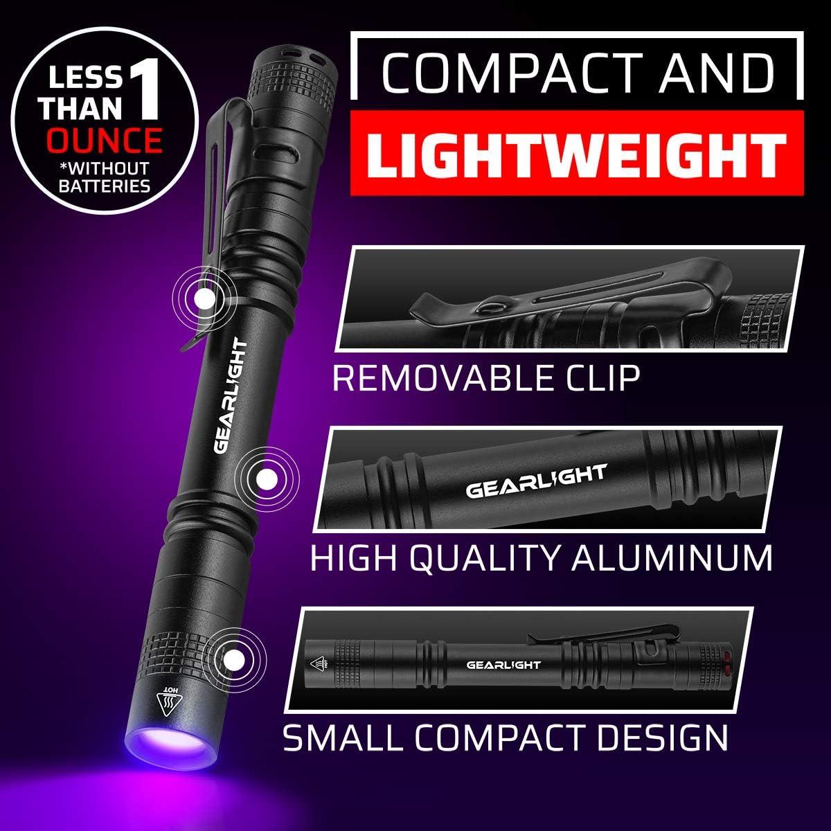 Linterna UV GearLight S50 - Mini Luz Ultravioleta 13.34 cm