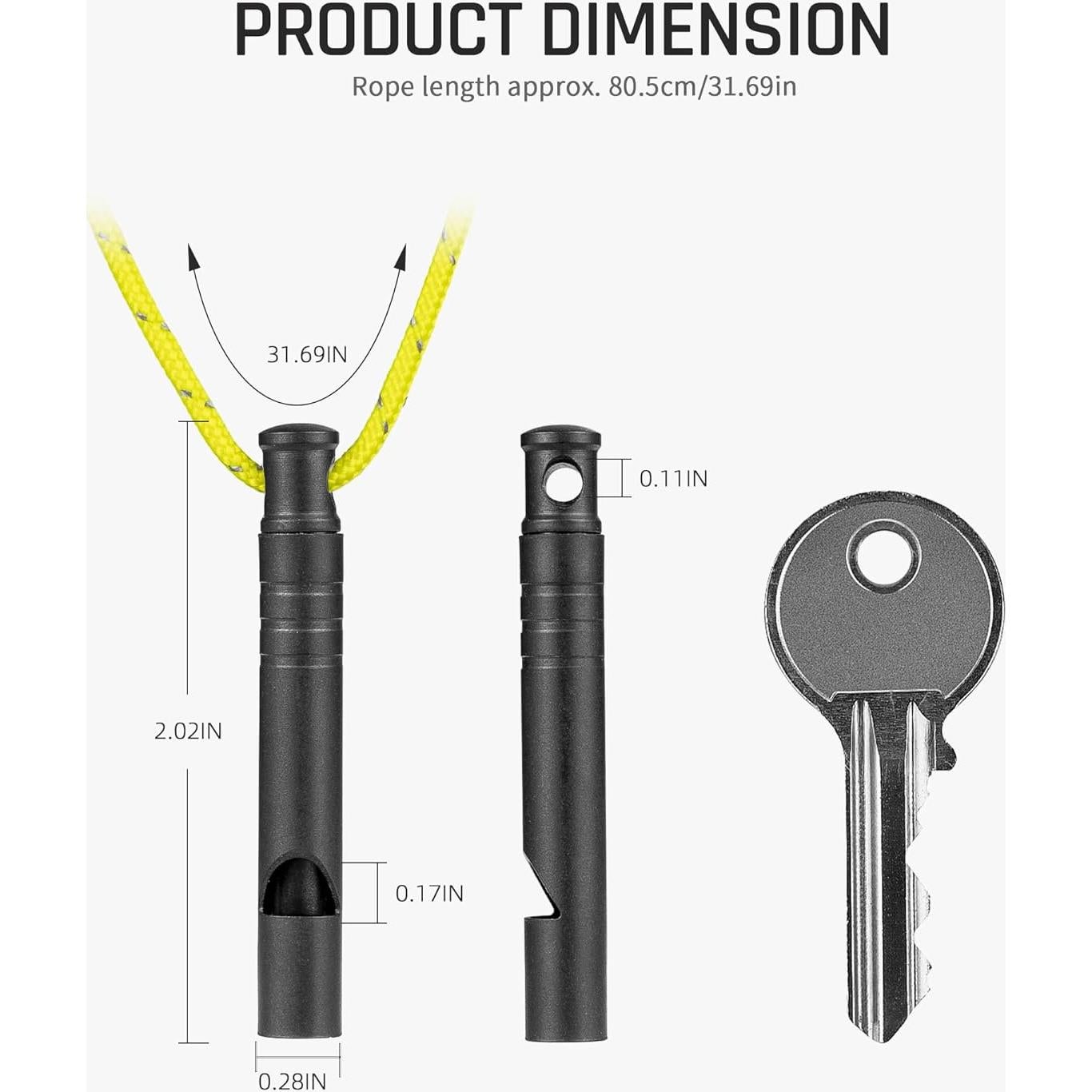 Silbato de Emergencia TISUR de Titanio 120dB con Cordón - 2PCS