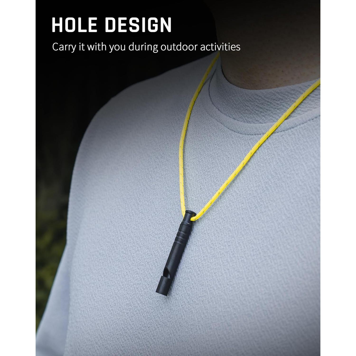 Silbato de Emergencia TISUR de Titanio 120dB con Cordón - 2PCS