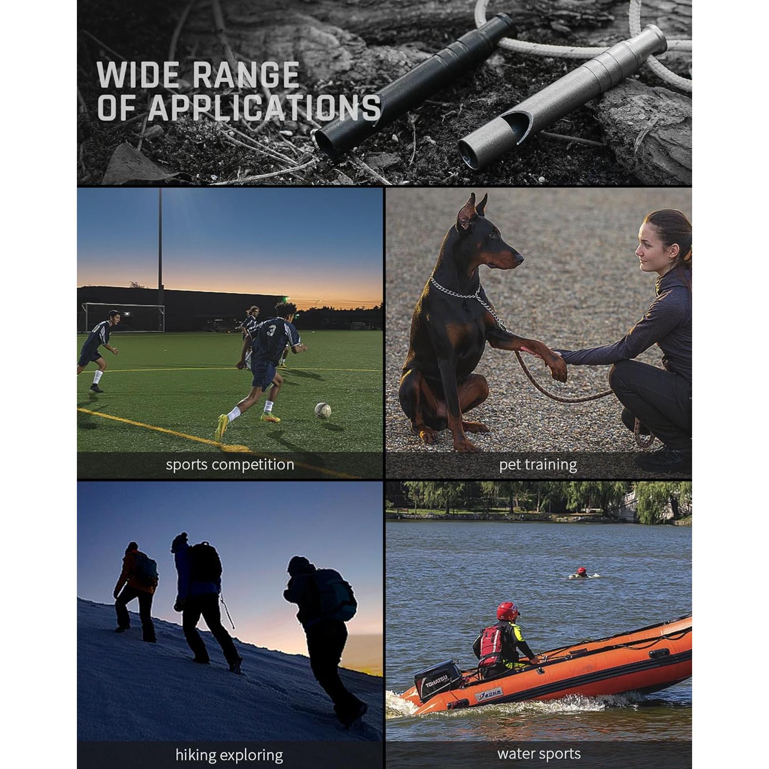 Silbato de Emergencia TISUR de Titanio 120dB con Cordón - 2PCS