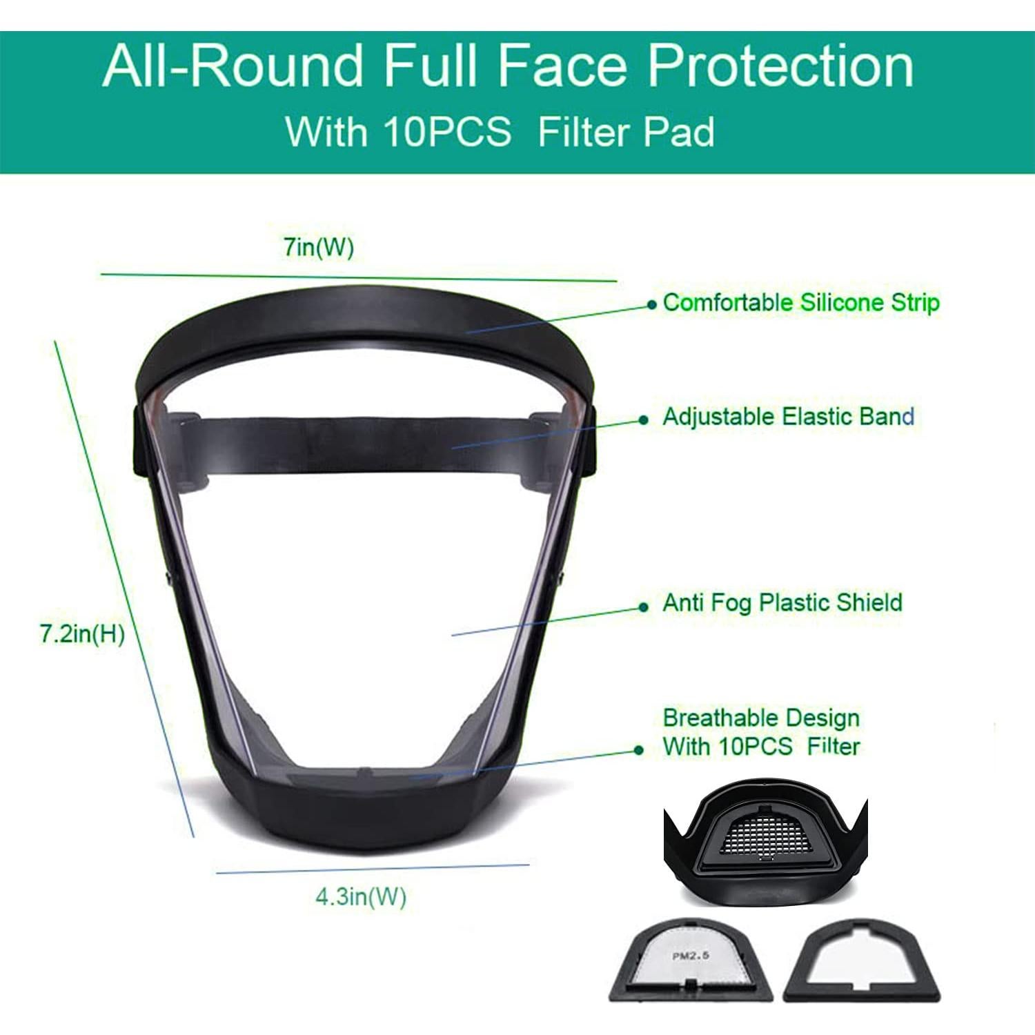 Escudo Facial Completo Fracavi 2 Pack Anti-Niebla Reutilizable