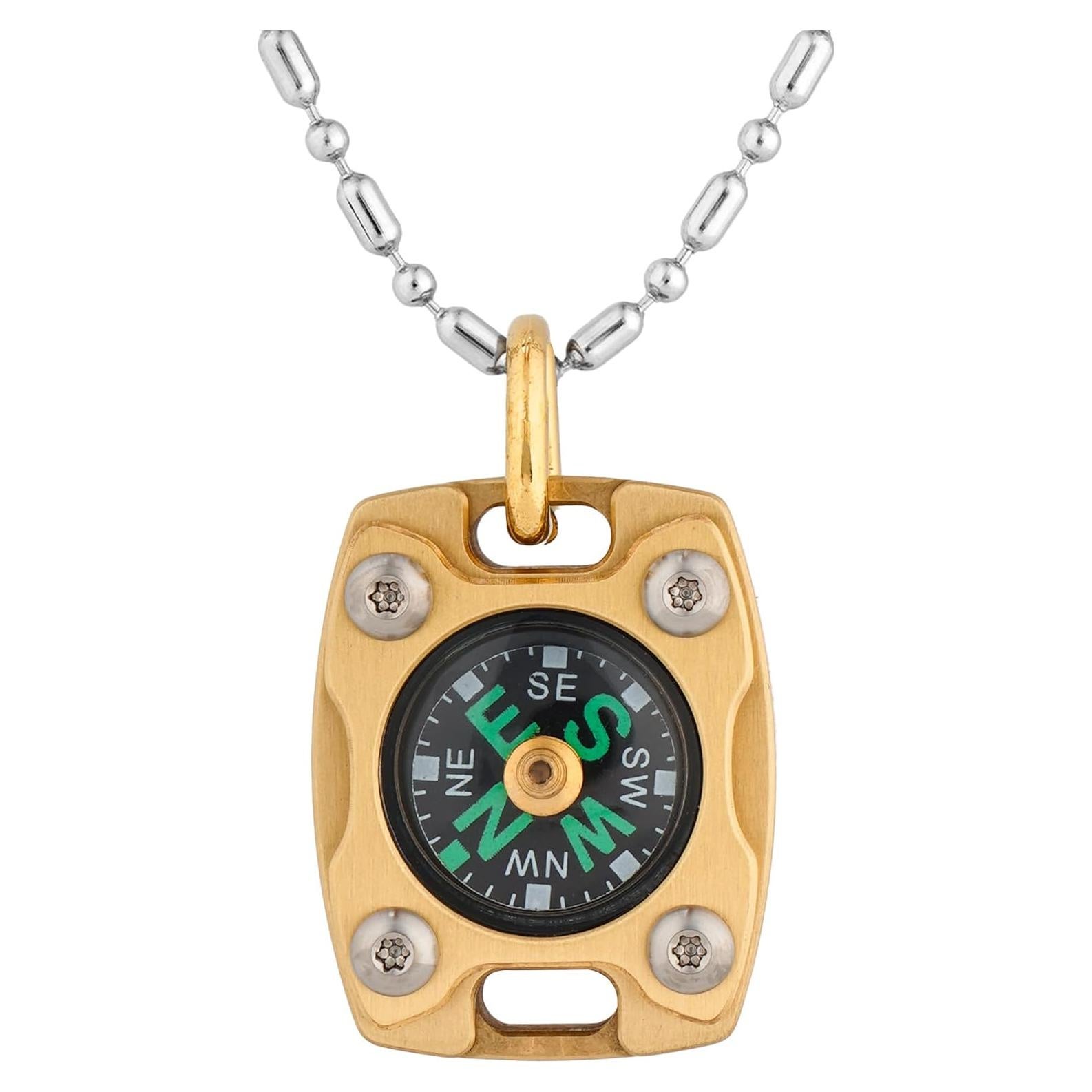 Mini Brújula MecArmy CMP2 de Latón IPX5, Luminosa y Compacta