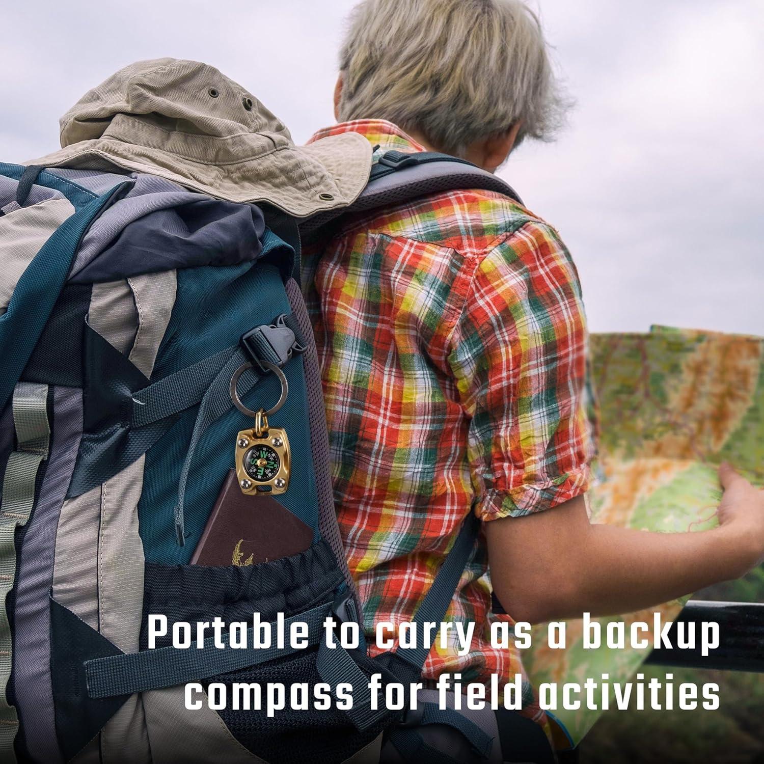 Mini Brújula MecArmy CMP2 de Latón IPX5, Luminosa y Compacta