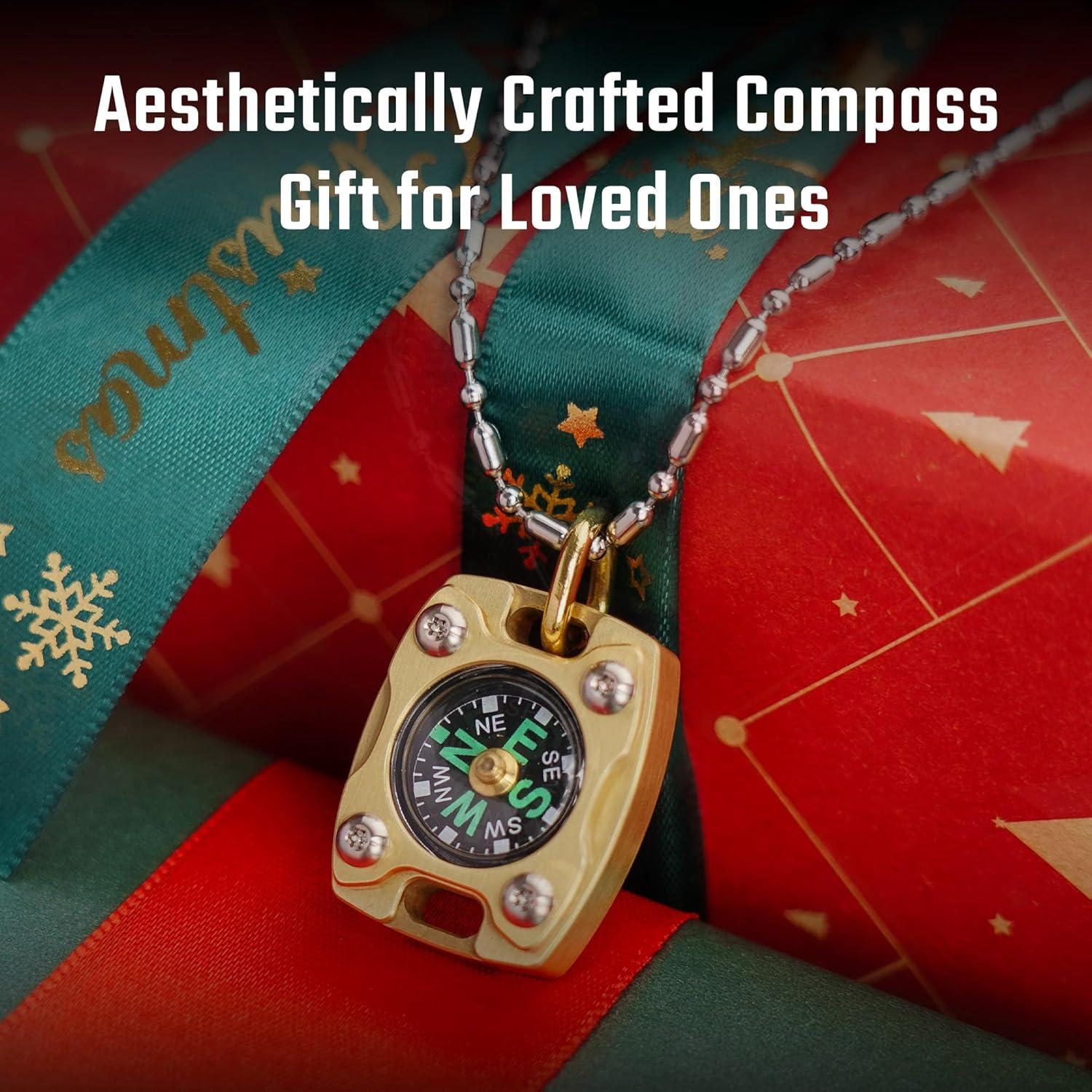 Mini Brújula MecArmy CMP2 de Latón IPX5, Luminosa y Compacta