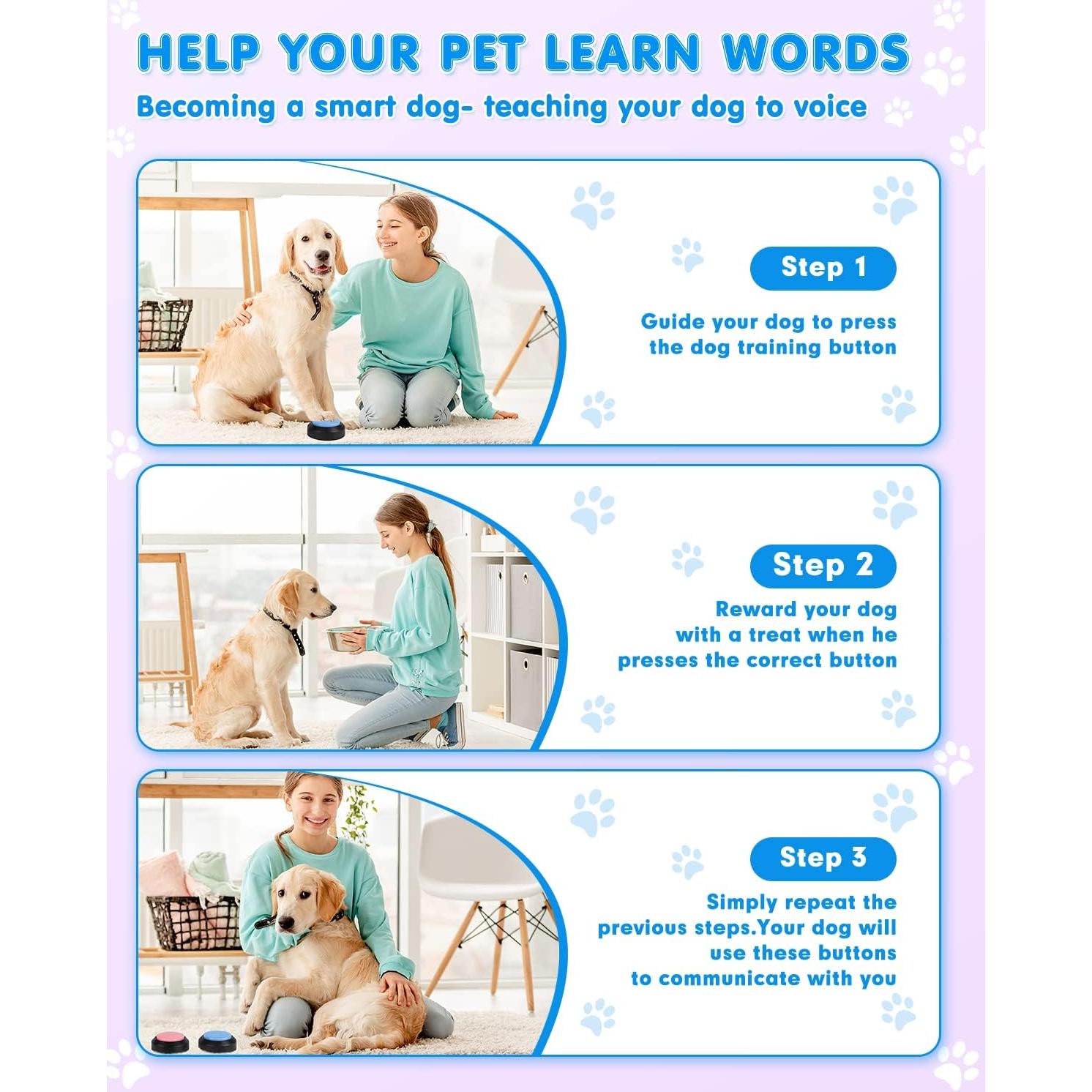 Set de 4 Botones de Comunicación para Perros Acools