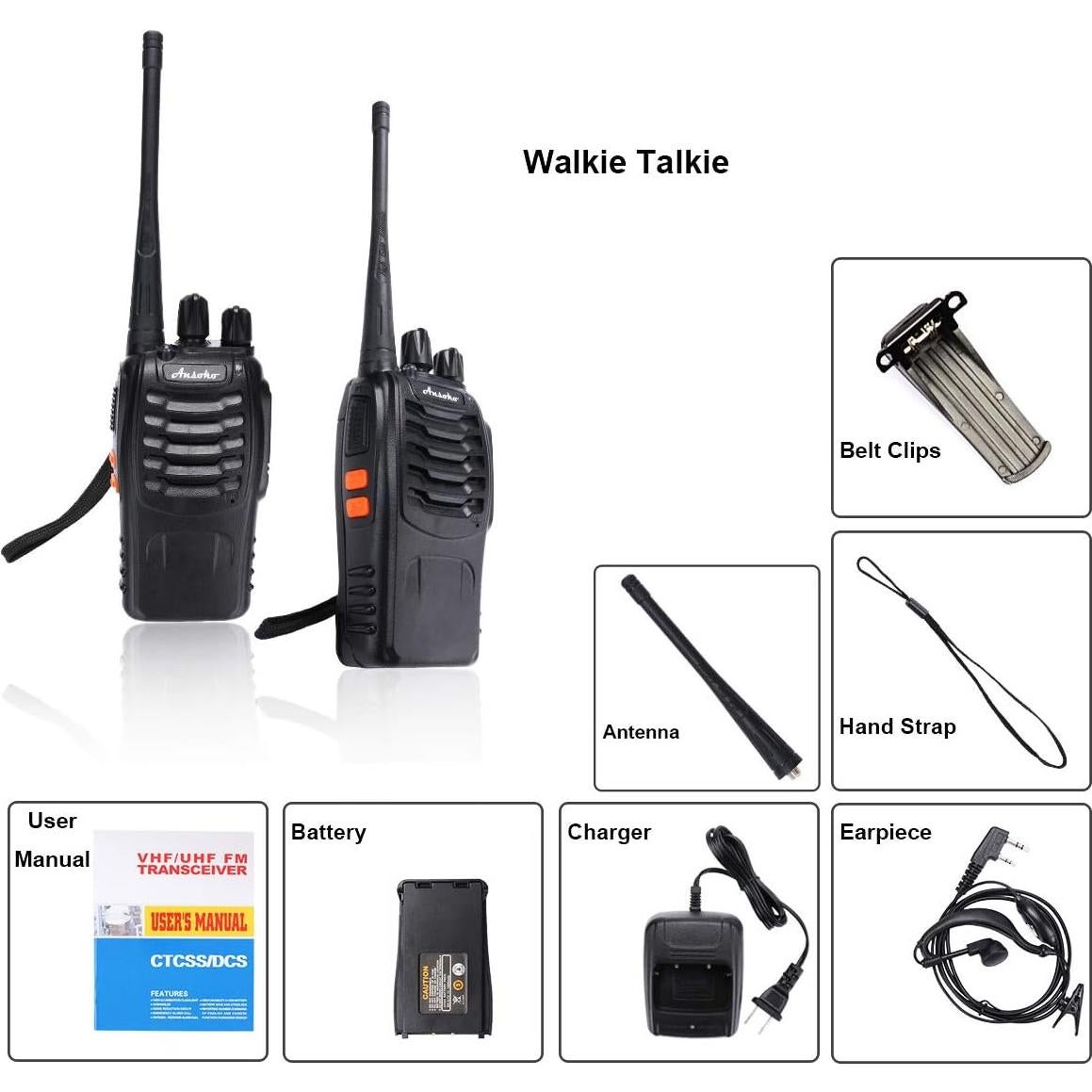 Walkie Talkies Recargables Qicheng A-8S 16 Canales 3 Paquete