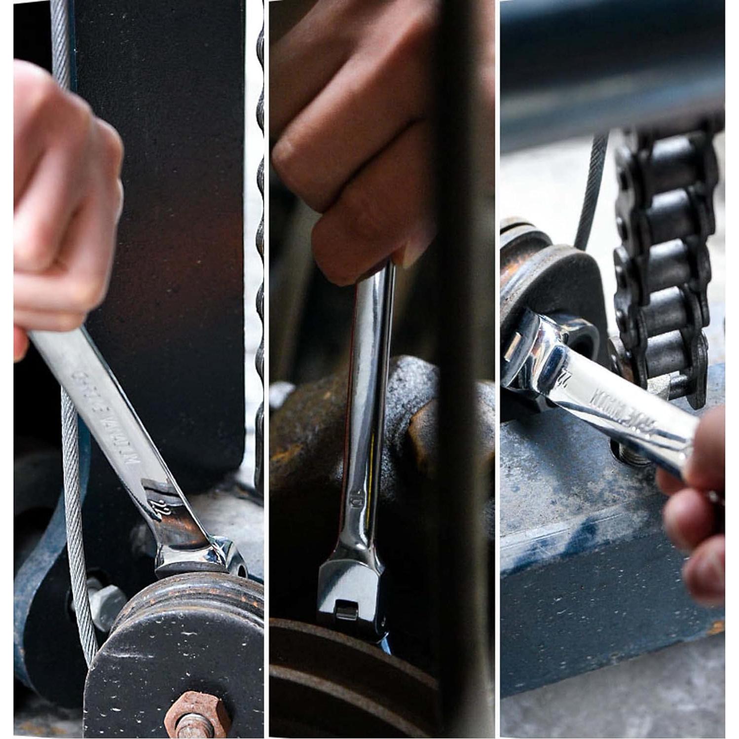 Juego de 12 llaves de carraca flexibles Qnkaa 6.35 a 22.23 mm