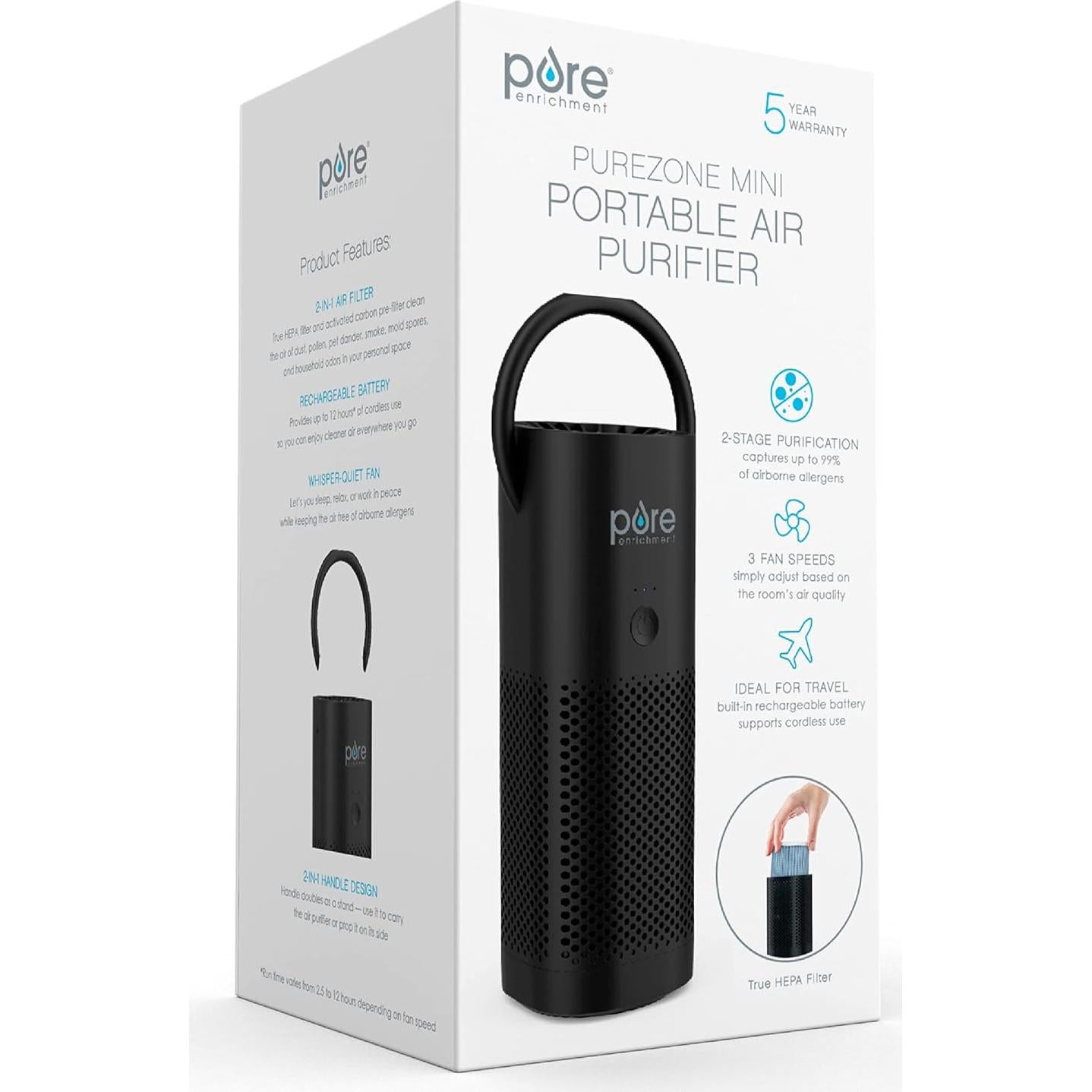 Purificador de Aire Portátil Pure Enrichment Mini HEPA 99.97%