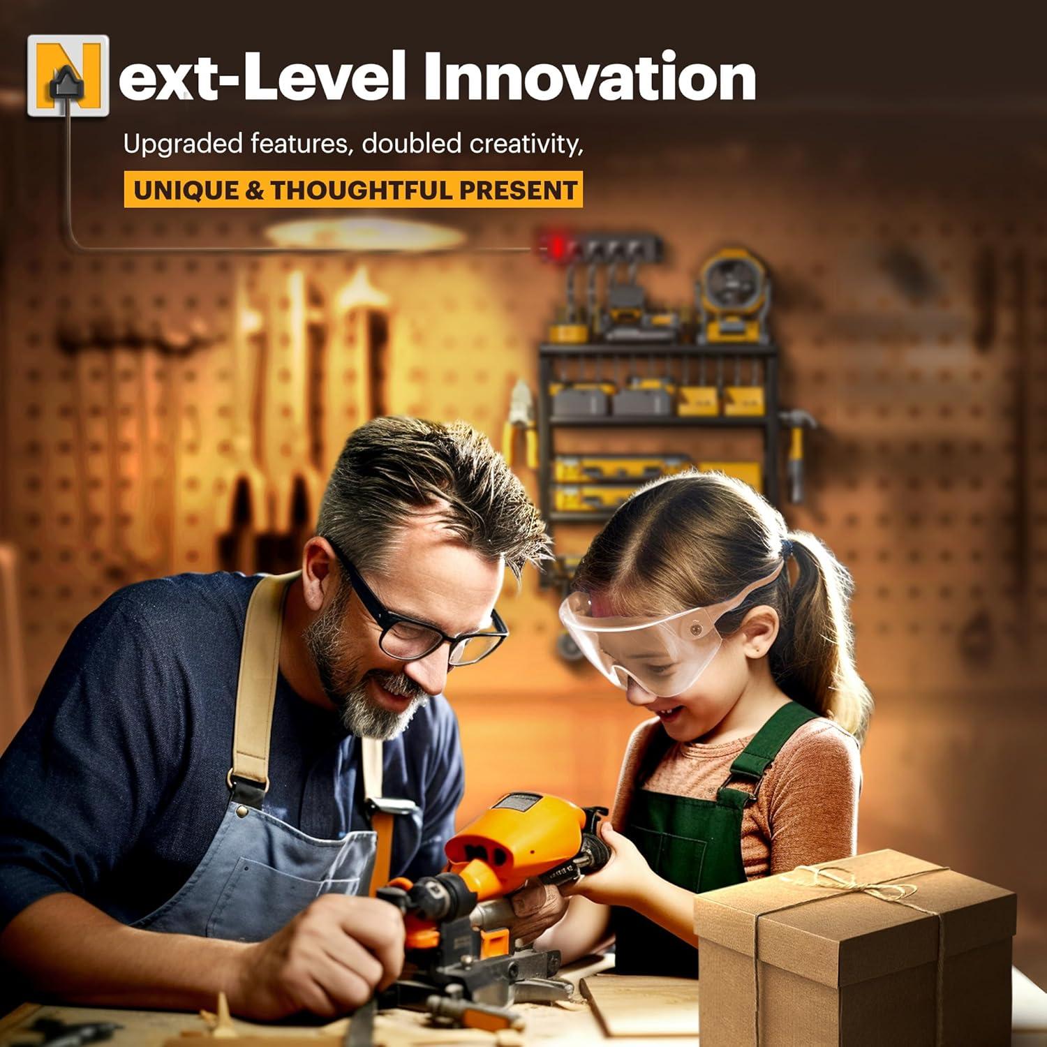 Organizador de Herramientas Spampur con Estación de Carga y 4 Estantes