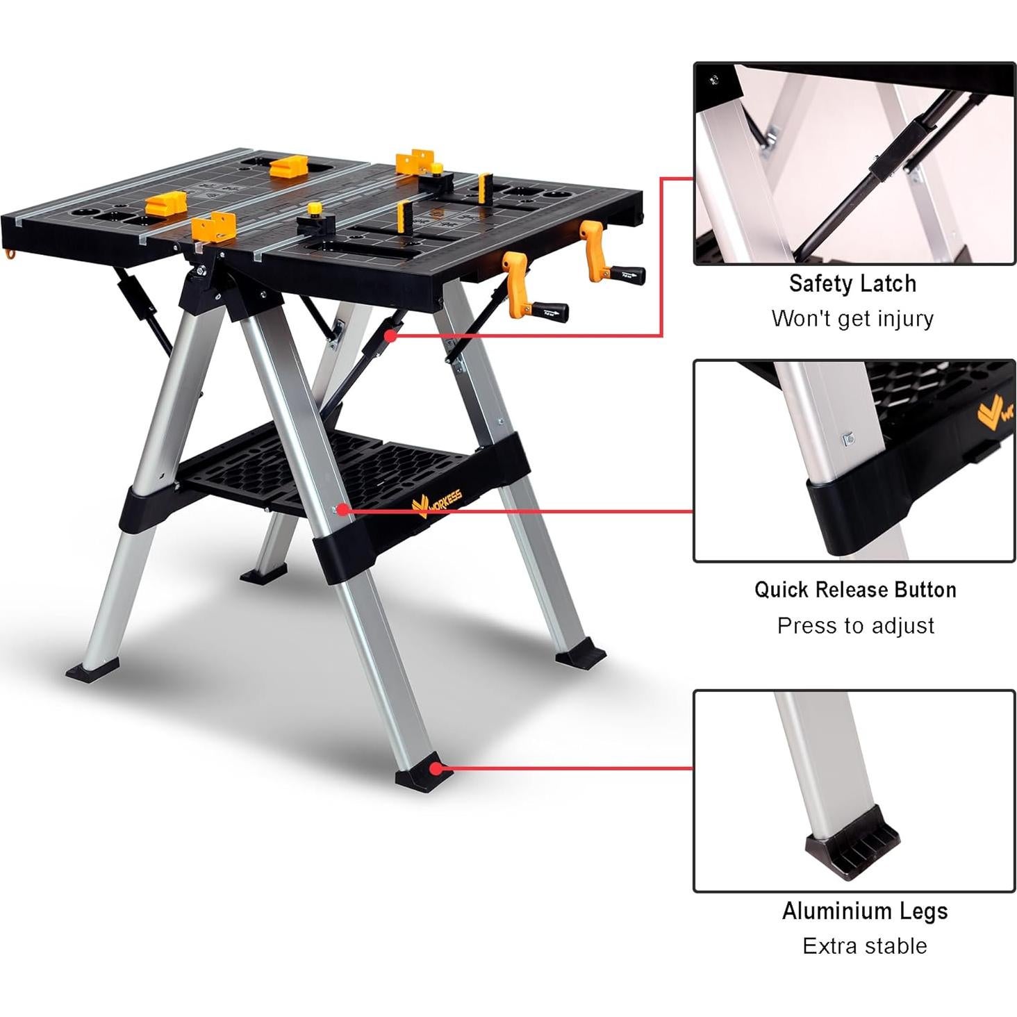 Banco de Trabajo Plegable WORKESS WB025 1000Lbs Ajustable