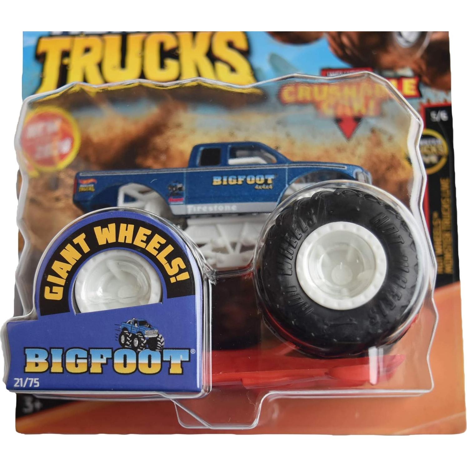 Hot Wheels Monster Trucks Bigfoot 21/75 1:64 Coche Aplastable Azul