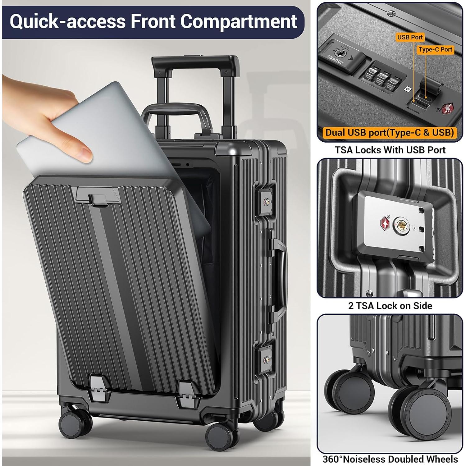 Maleta de Mano Ladplay 56x36x23 cm con Puerto USB y Ruedas