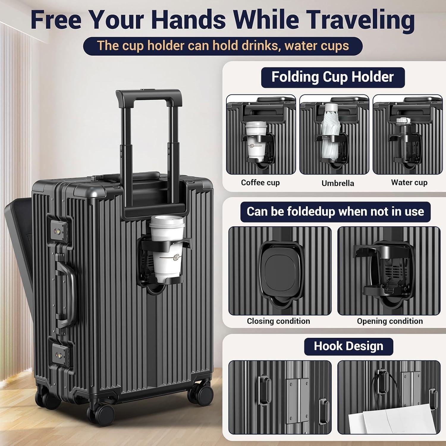 Maleta de Mano Ladplay 56x36x23 cm con Puerto USB y Ruedas