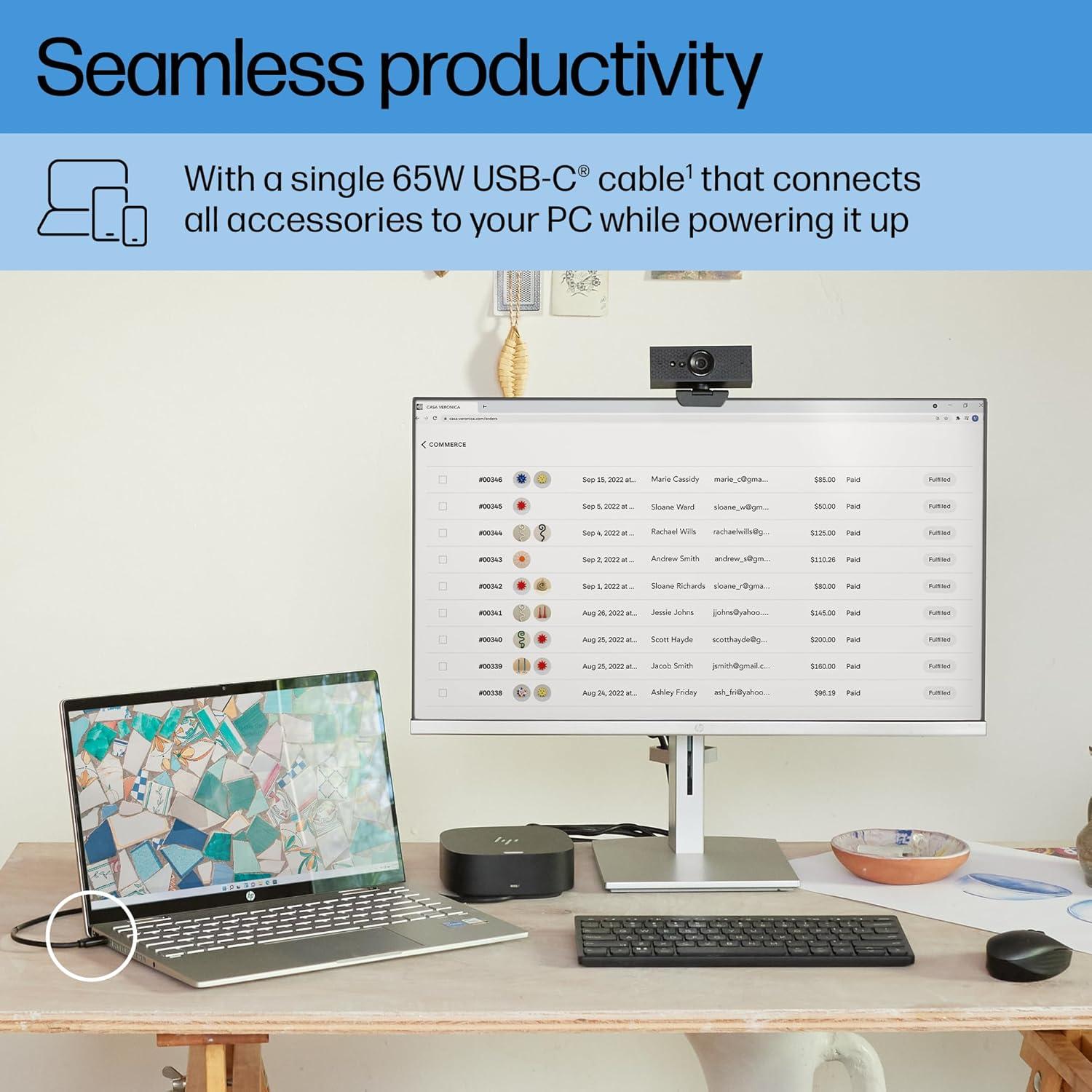 Adaptador Dock USB-C HP G5 11-en-1 para Laptops y PCs