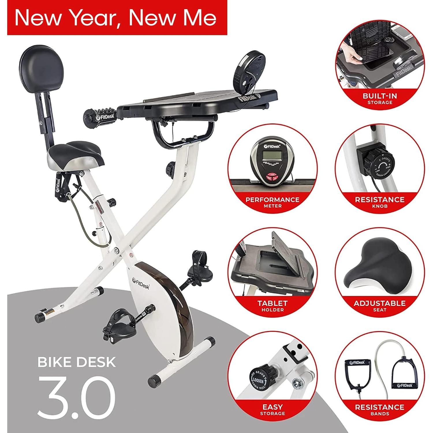 Bicicleta Escritorio FitDesk 3.0 Ajustable - Soporta 136 kg