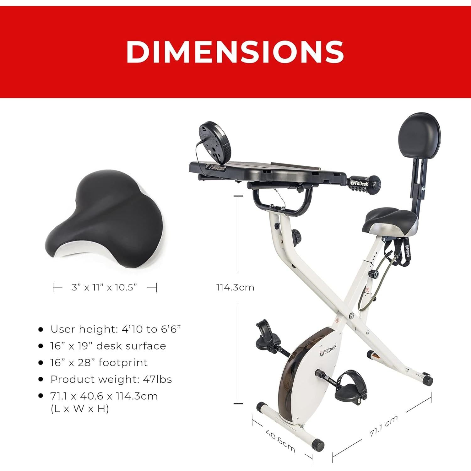Bicicleta Escritorio FitDesk 3.0 Ajustable - Soporta 136 kg
