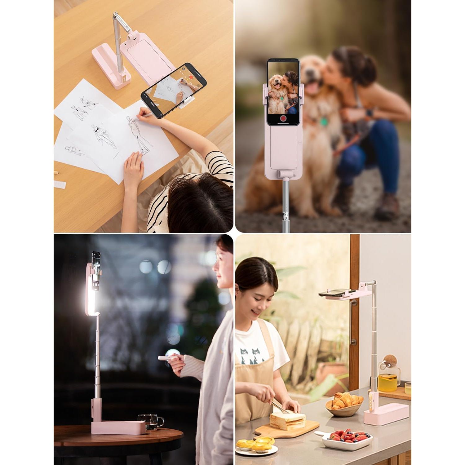 Soporte de Teléfono Plegable Woumlaiy WM-V10P con Luz LED