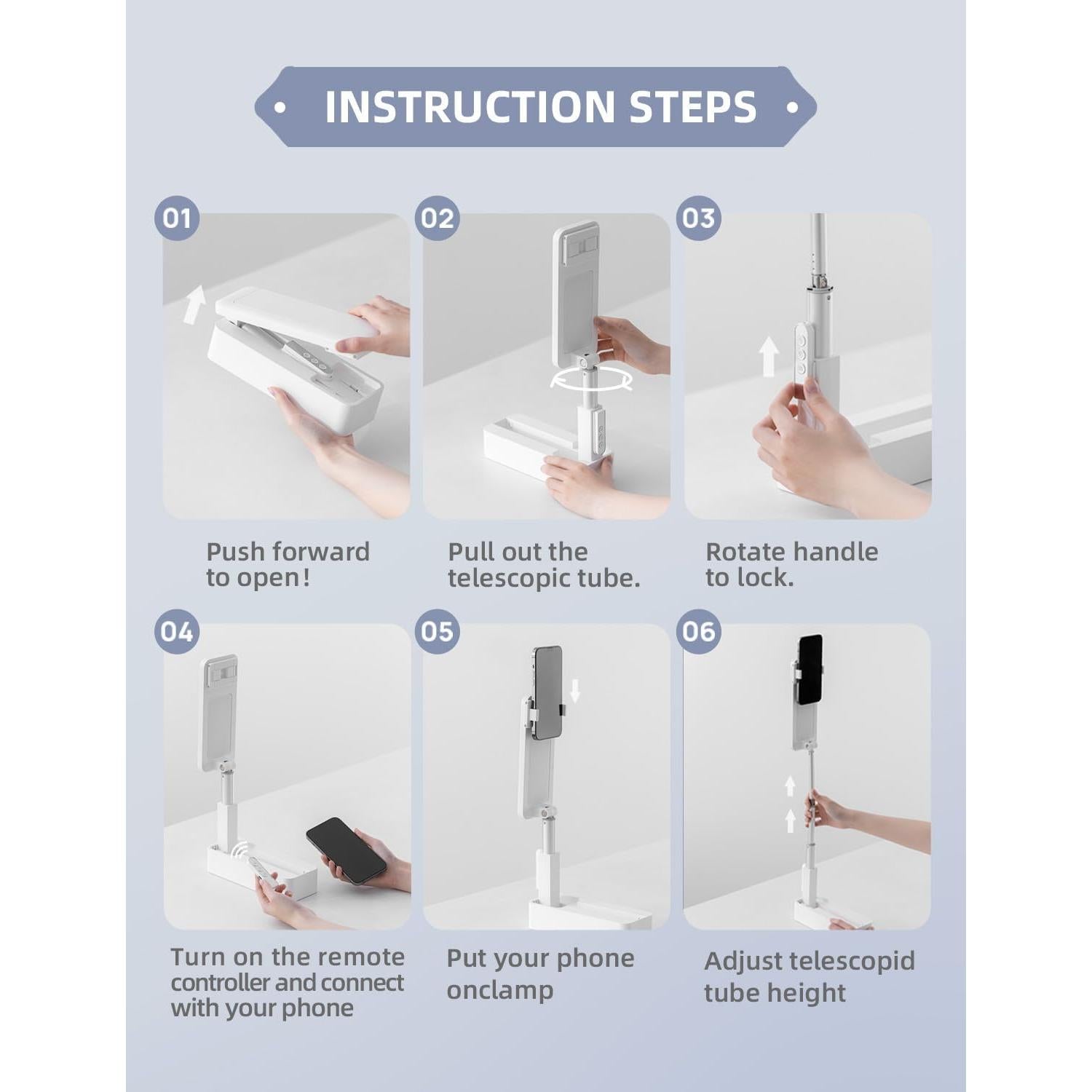 Soporte de Teléfono Plegable Woumlaiy WM-V10P con Luz LED