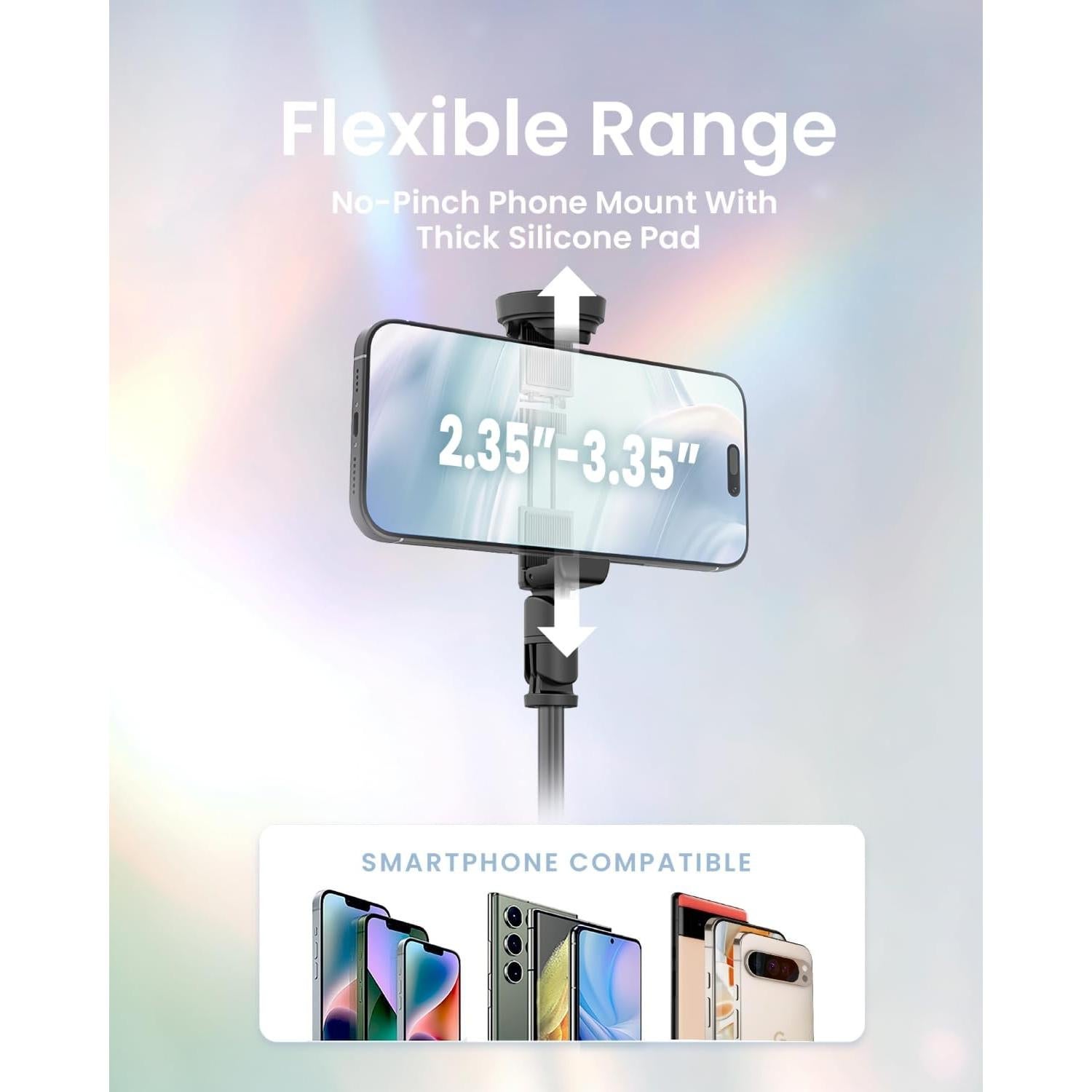 Automatic Tripod for iPhone, 66" Phone Tripod Selfie Stick for Cell Phone, Tripod Stand with Remote for Video Recording, Black