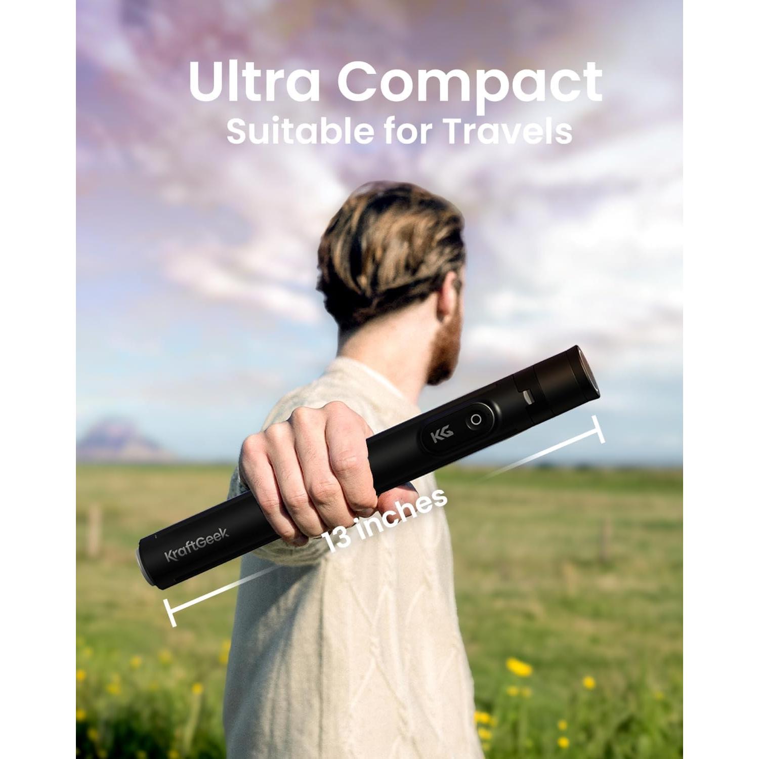 Automatic Tripod for iPhone, 66" Phone Tripod Selfie Stick for Cell Phone, Tripod Stand with Remote for Video Recording, Black