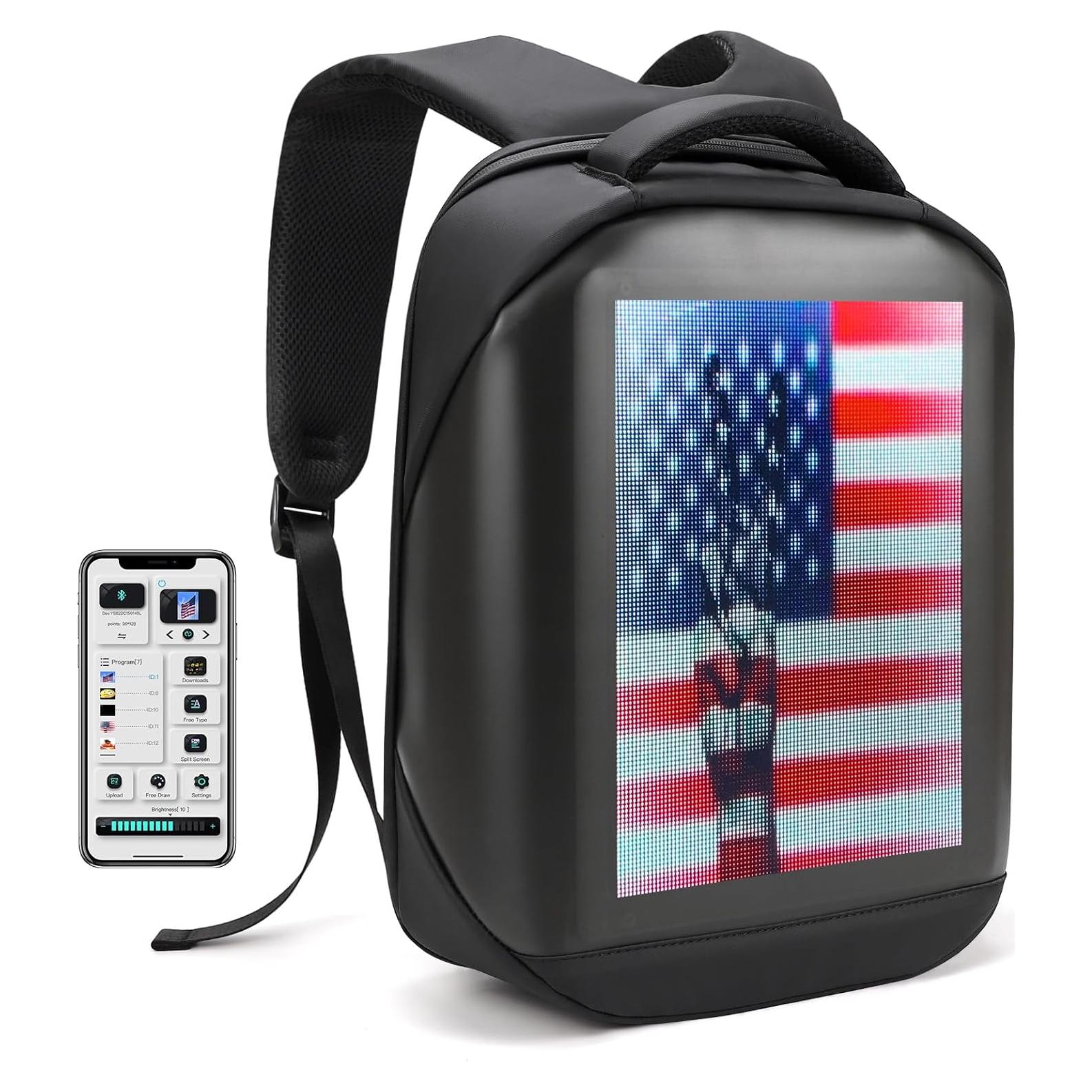 Mochila LED Programable Raoaoqoon 21L Impermeable 15.6"