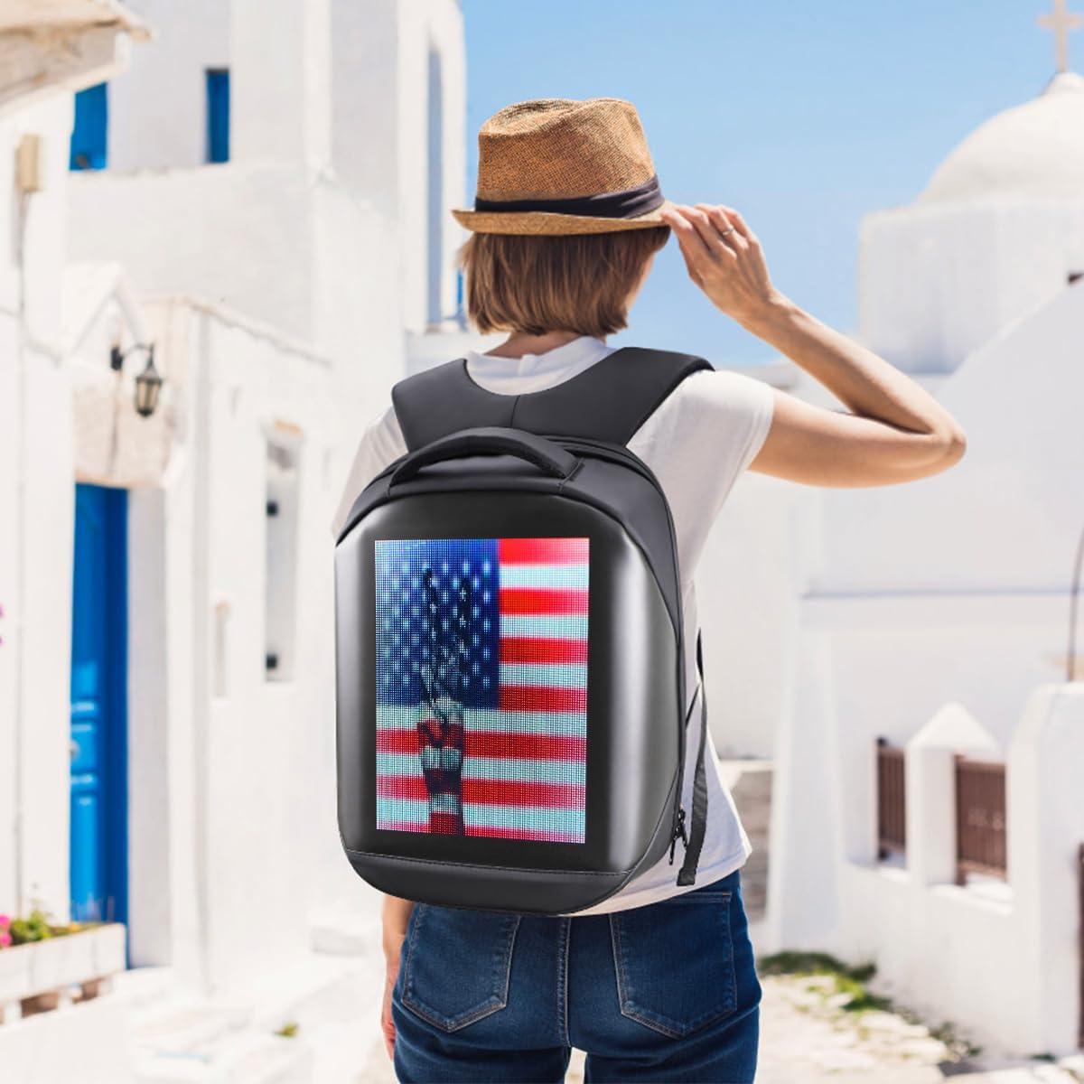 Mochila LED Programable Raoaoqoon 21L Impermeable 15.6"