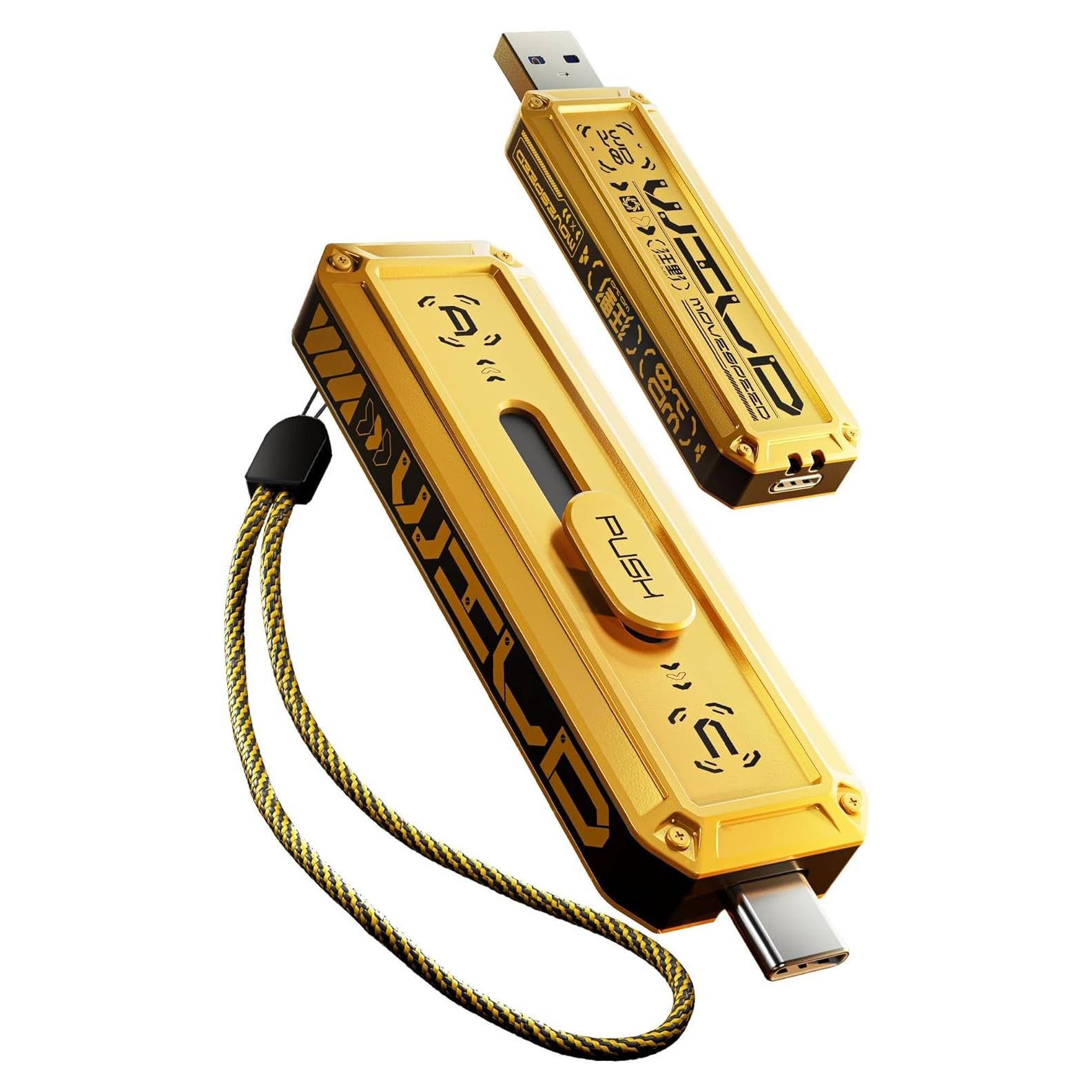 SSD Externo MOVESPEED WD10 128GB USB 3.2 1000MB/s Oro