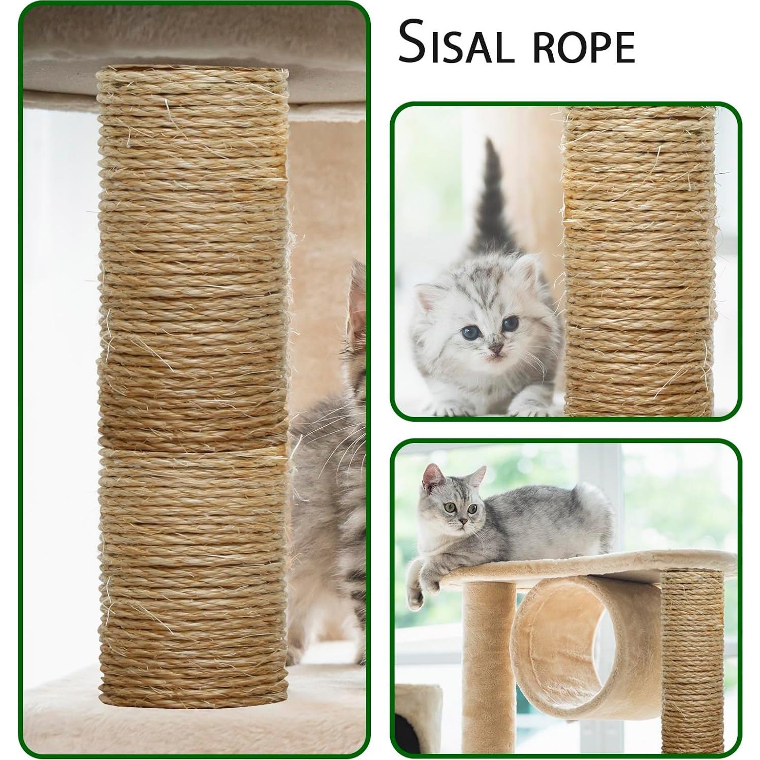 Cuerda de Sisal Natural 4mm - 50m para Rascadores de Gatos