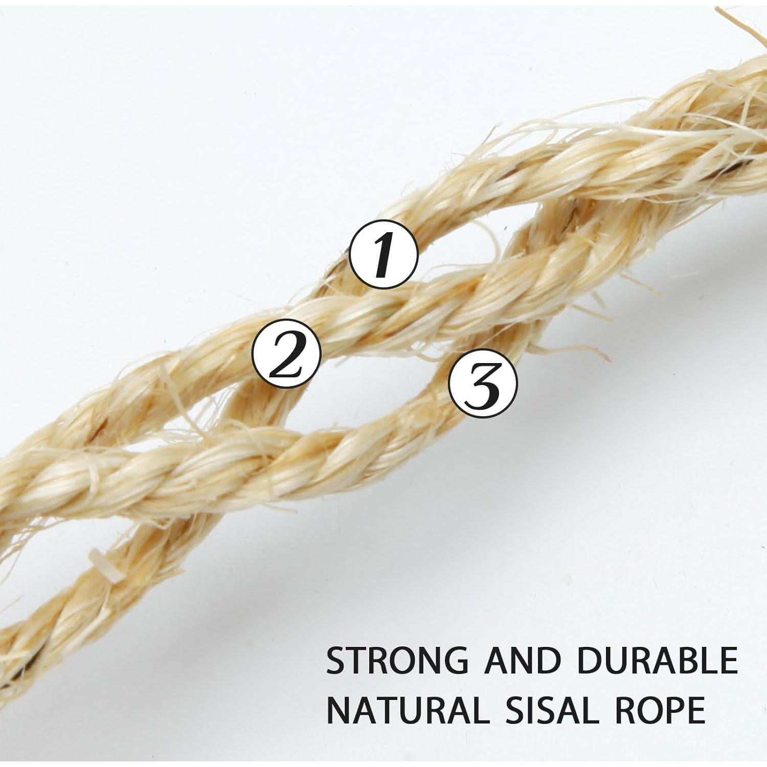 Cuerda de Sisal Natural 4mm - 50m para Rascadores de Gatos