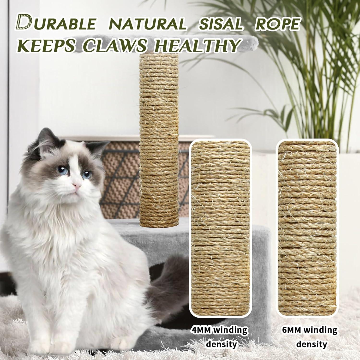 Cuerda de Sisal Natural 4mm - 50m para Rascadores de Gatos