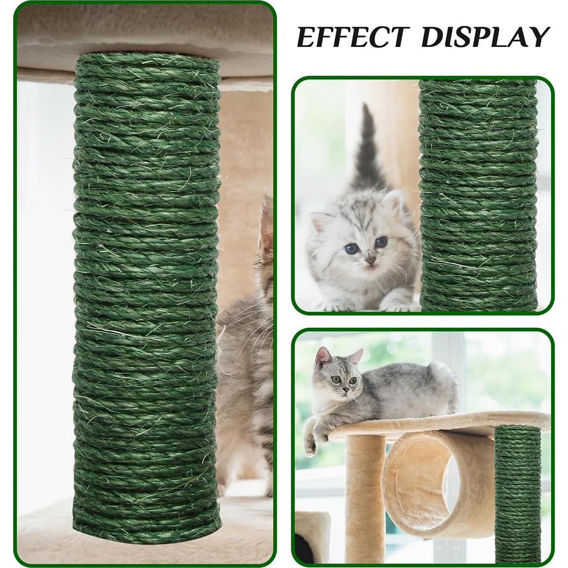 Cuerda de Sisal Verde 6mm x 10m para Rascadores de Gato