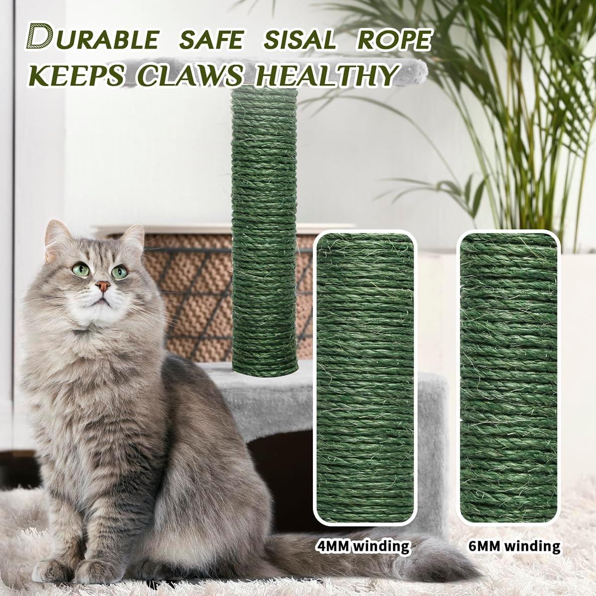 Cuerda de Sisal Verde 6mm x 10m para Rascadores de Gato