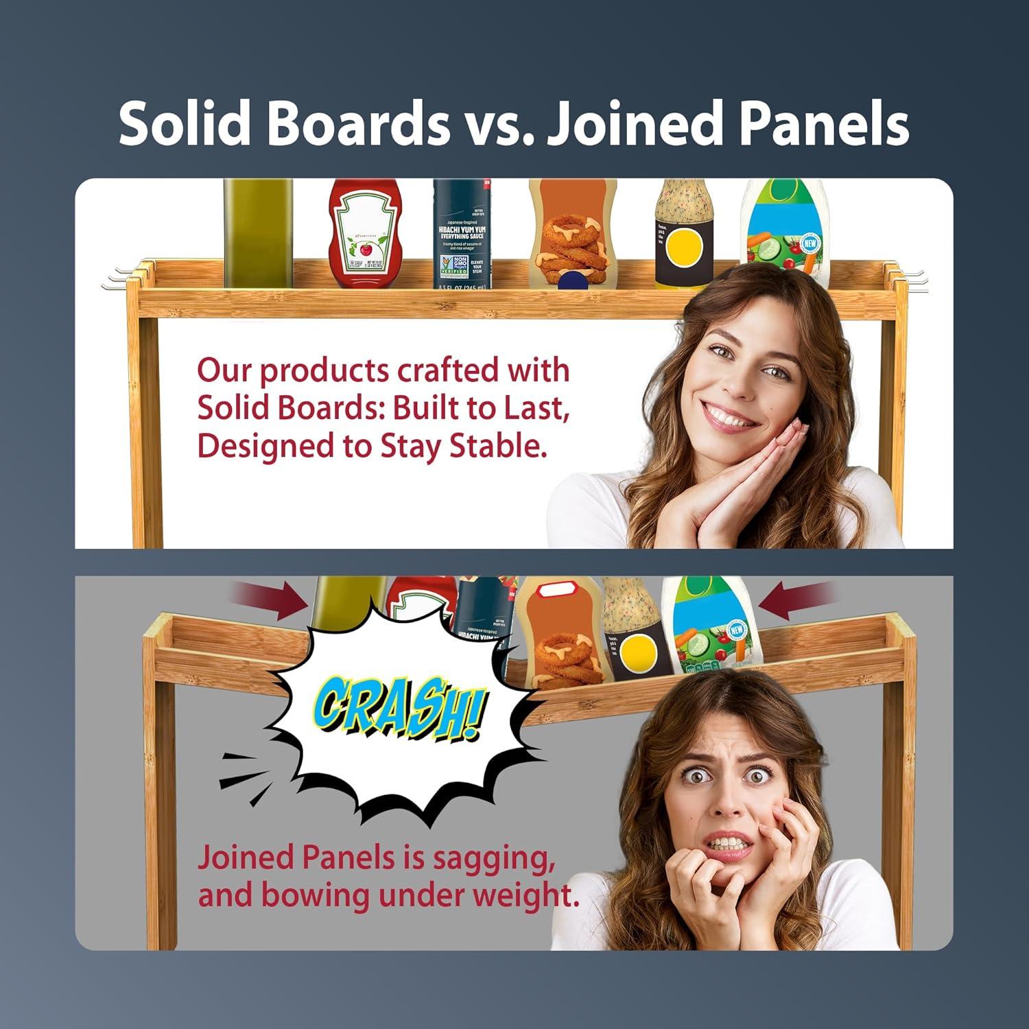 Estante de Especias IIIOIIIA de Bambú 80 cm con 6 Ganchos