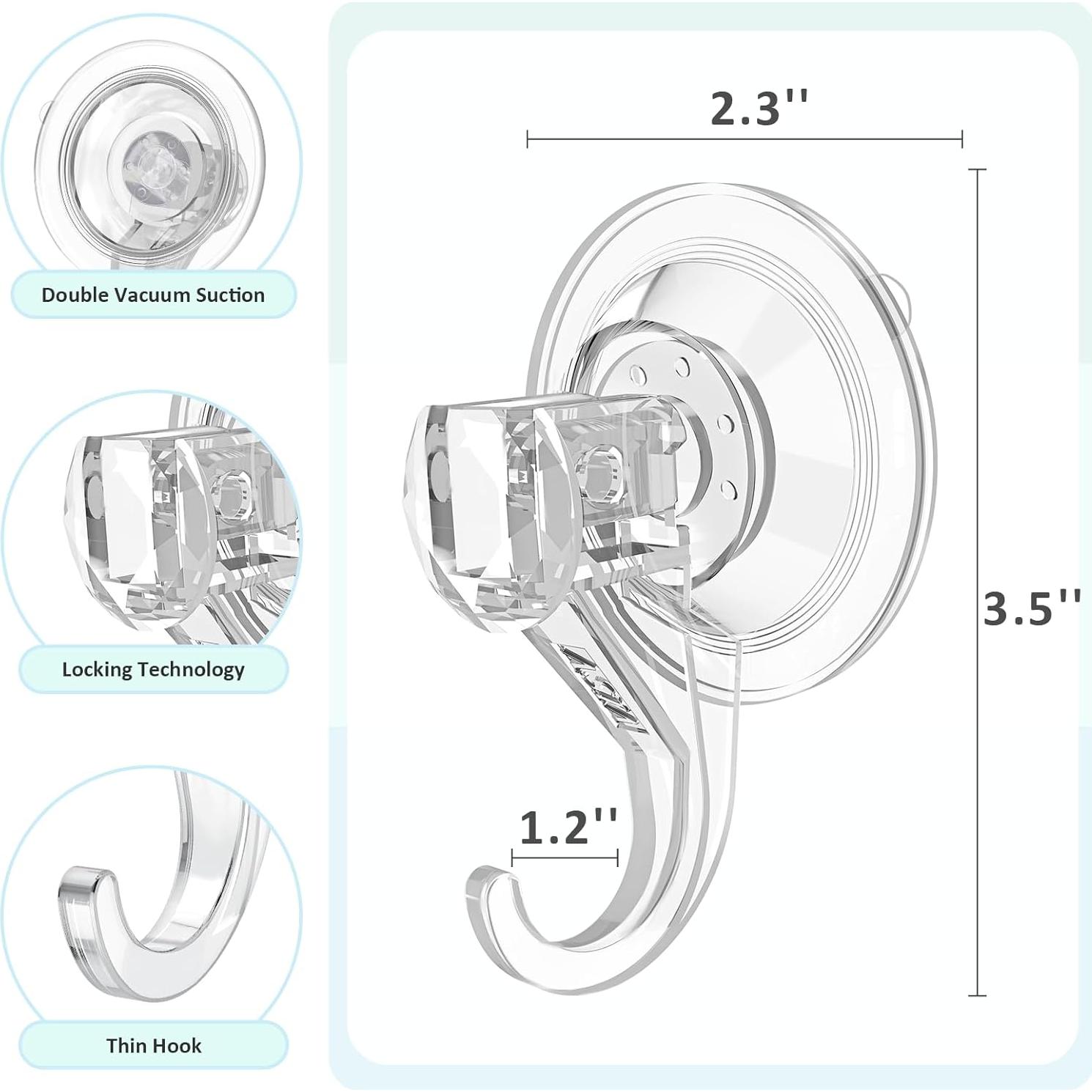 Ganchos de Ventosa VIS'V Transparentes 2 Pcs Alta Resistencia