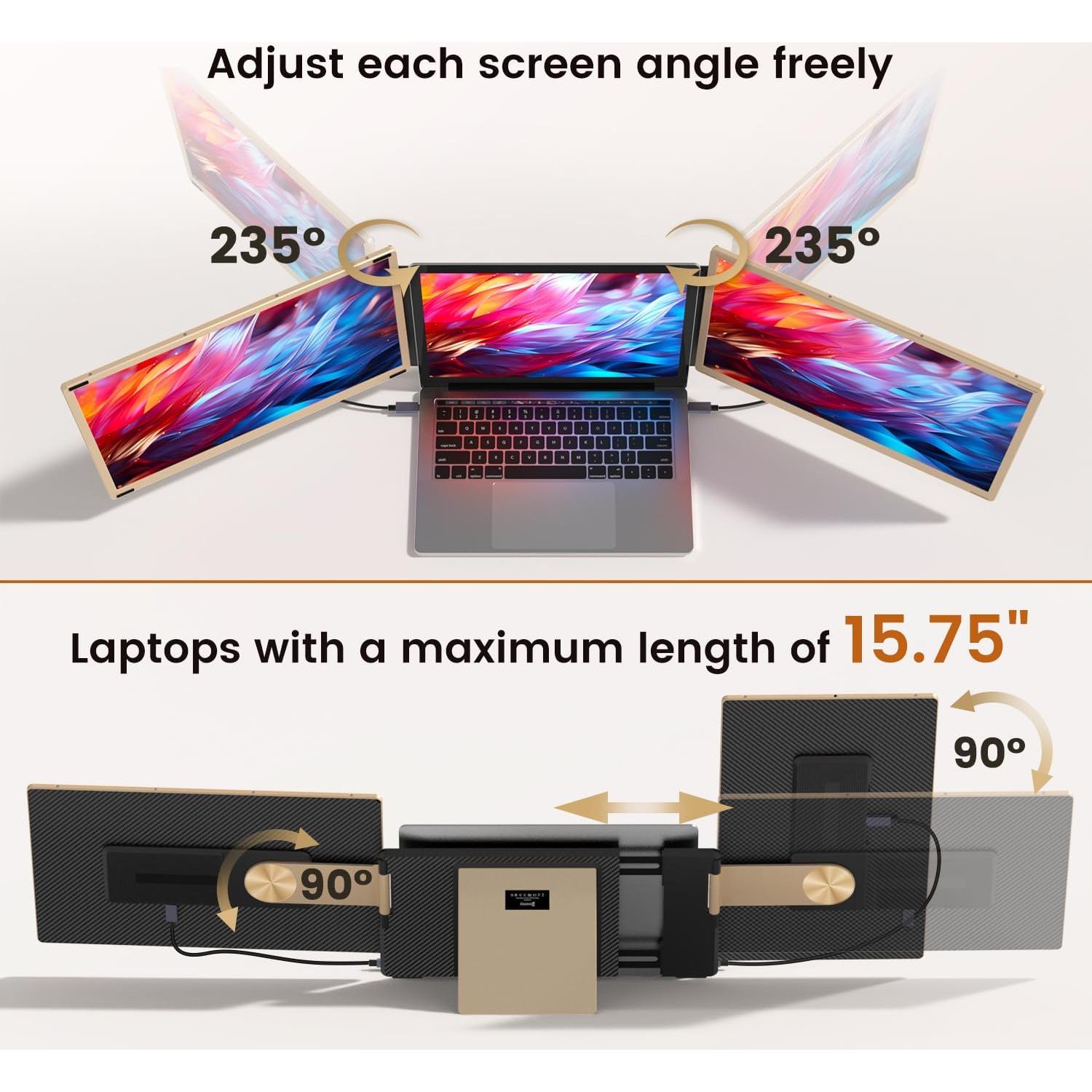 Extensor de Pantalla VargaoliDeal 15.6" FHD 1080P Compatible