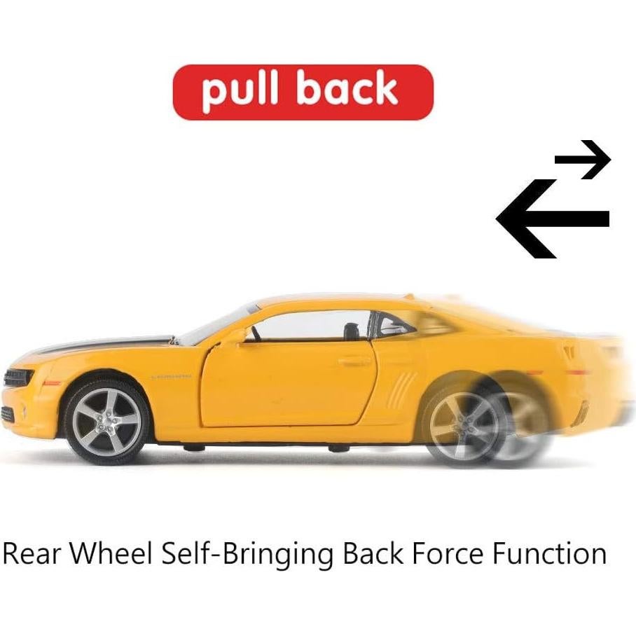 Coche de Juguete Chevrolet Camaro 1:36 Retroceso Amarillo