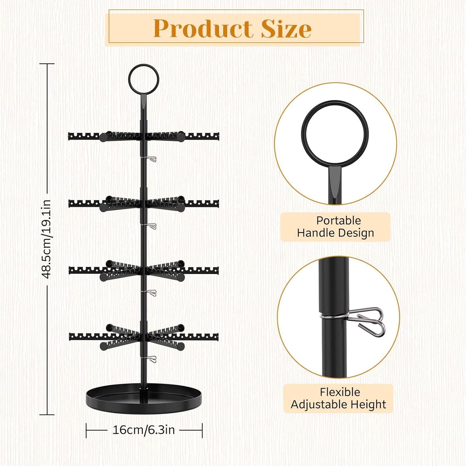 Soporte Organizador de Pendientes Giratorio MODOWEY 4 Niveles