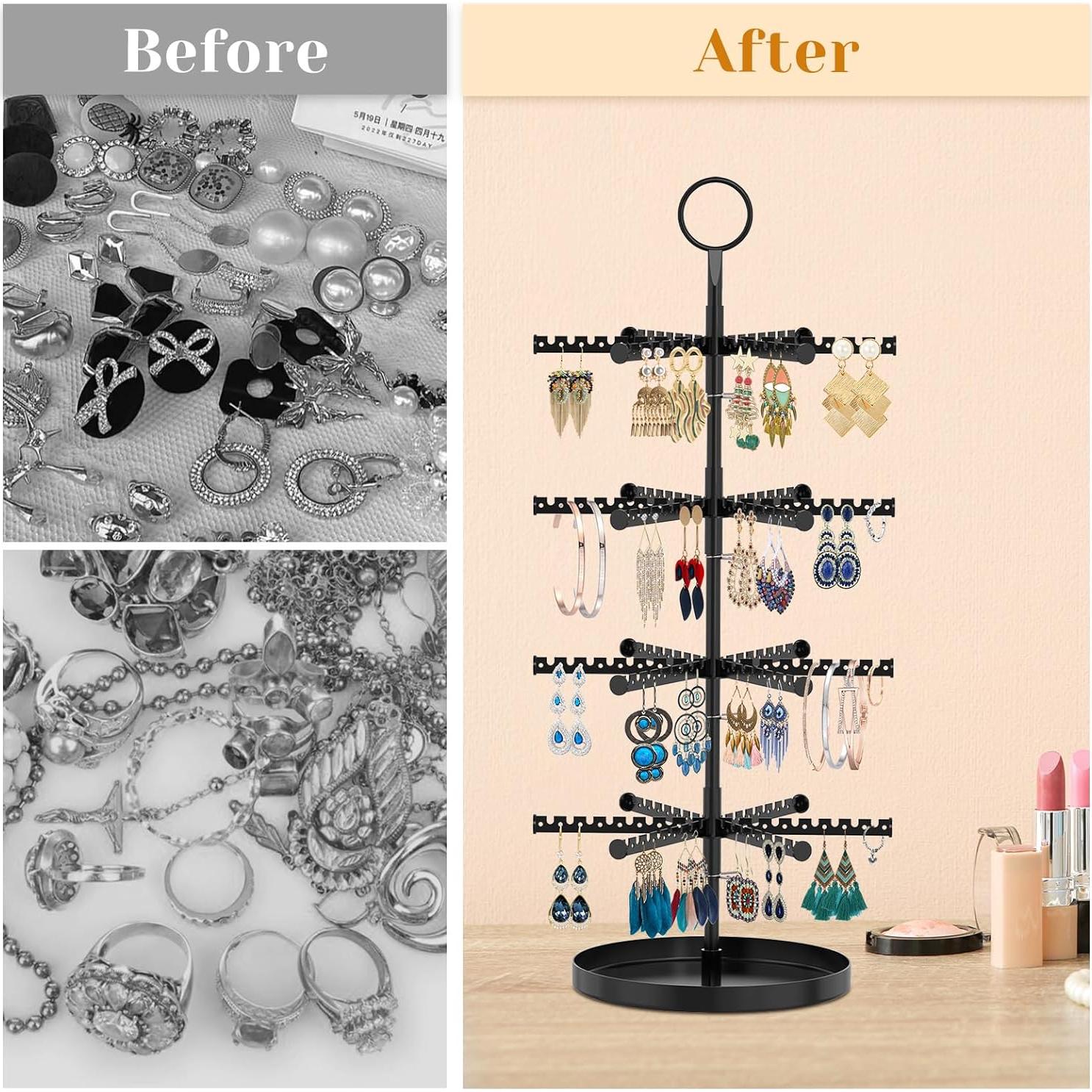 Soporte Organizador de Pendientes Giratorio MODOWEY 4 Niveles