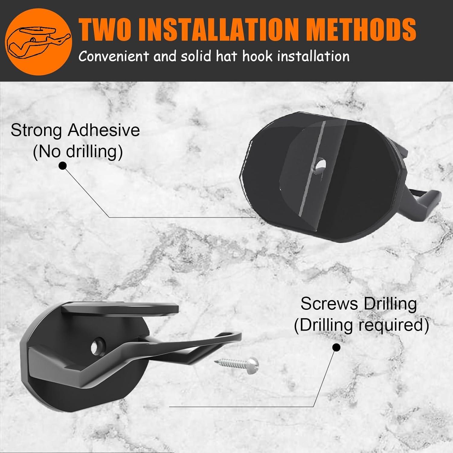 Ganchos Adhesivos para Sombreros Niunuerga - 24 Unidades, Negro