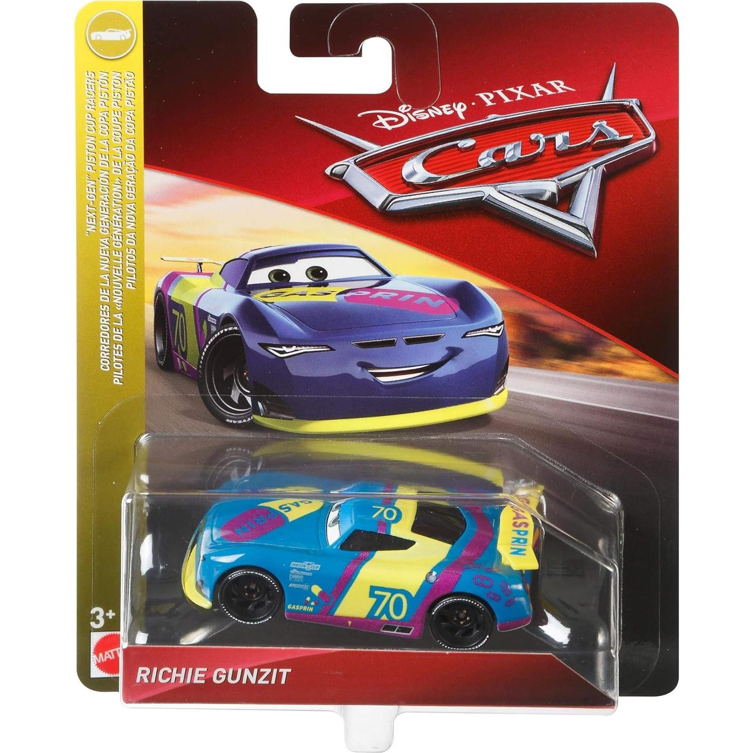 Vehículo a escala 1:55 Disney Pixar Cars Richie Gunzit