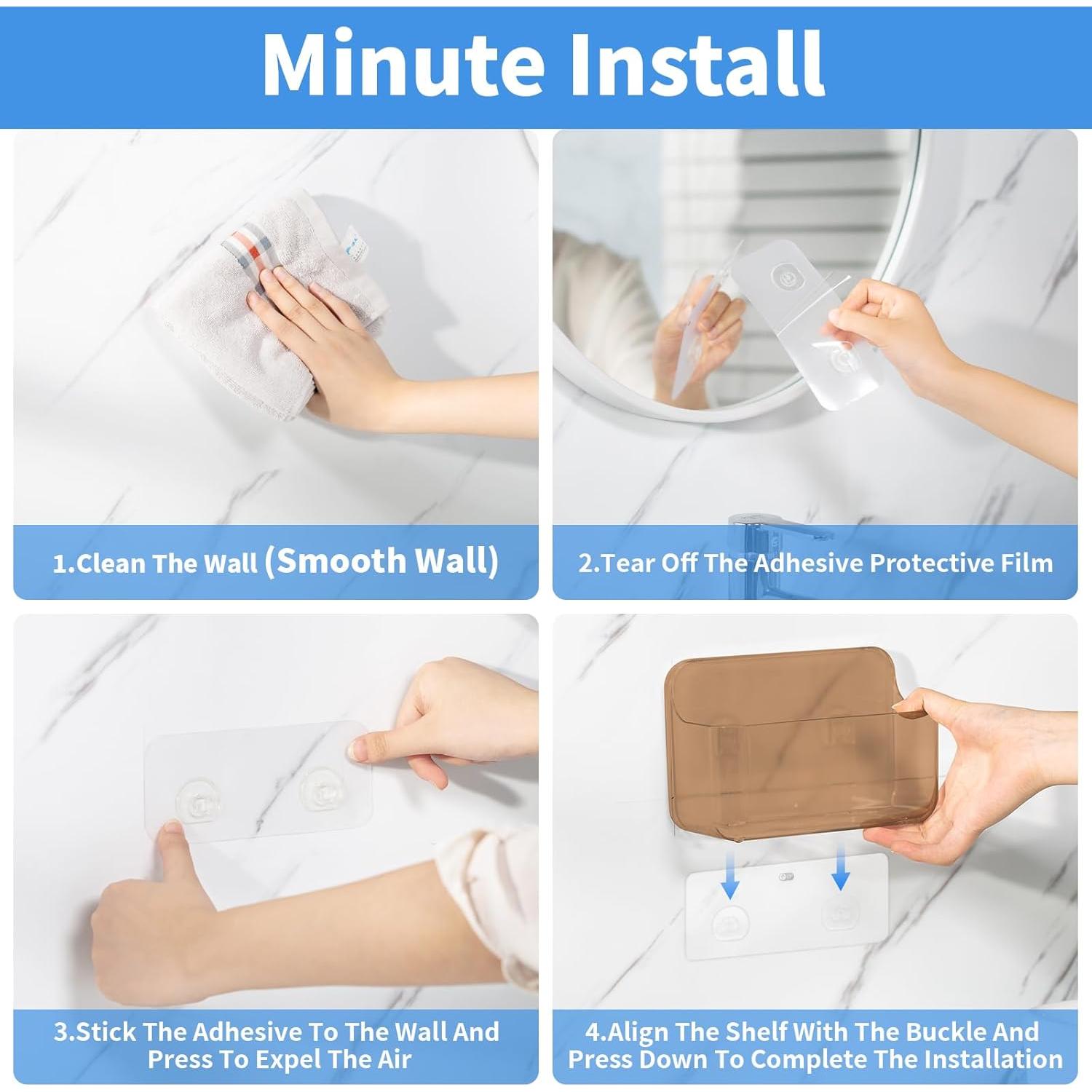 Organizador de Pared Acrílico Adhesivo Diesisa 2 Piezas 7.6x17.2 cm