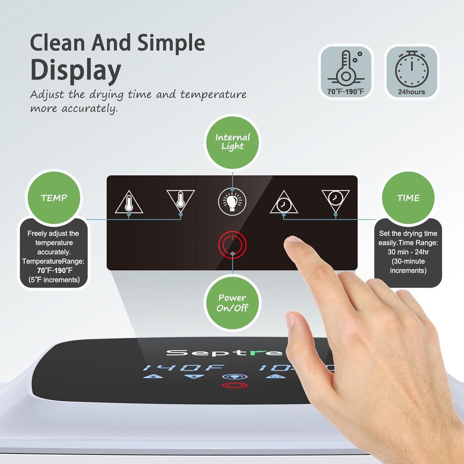 Compact Food Dehydrator, 4 Stainless Steel Trays Fresh Dryer Machine for Jerky Herbs Fruit Veggies Snacks, with Digital Timer | 190F Temperature Control, Great Size for Small Family