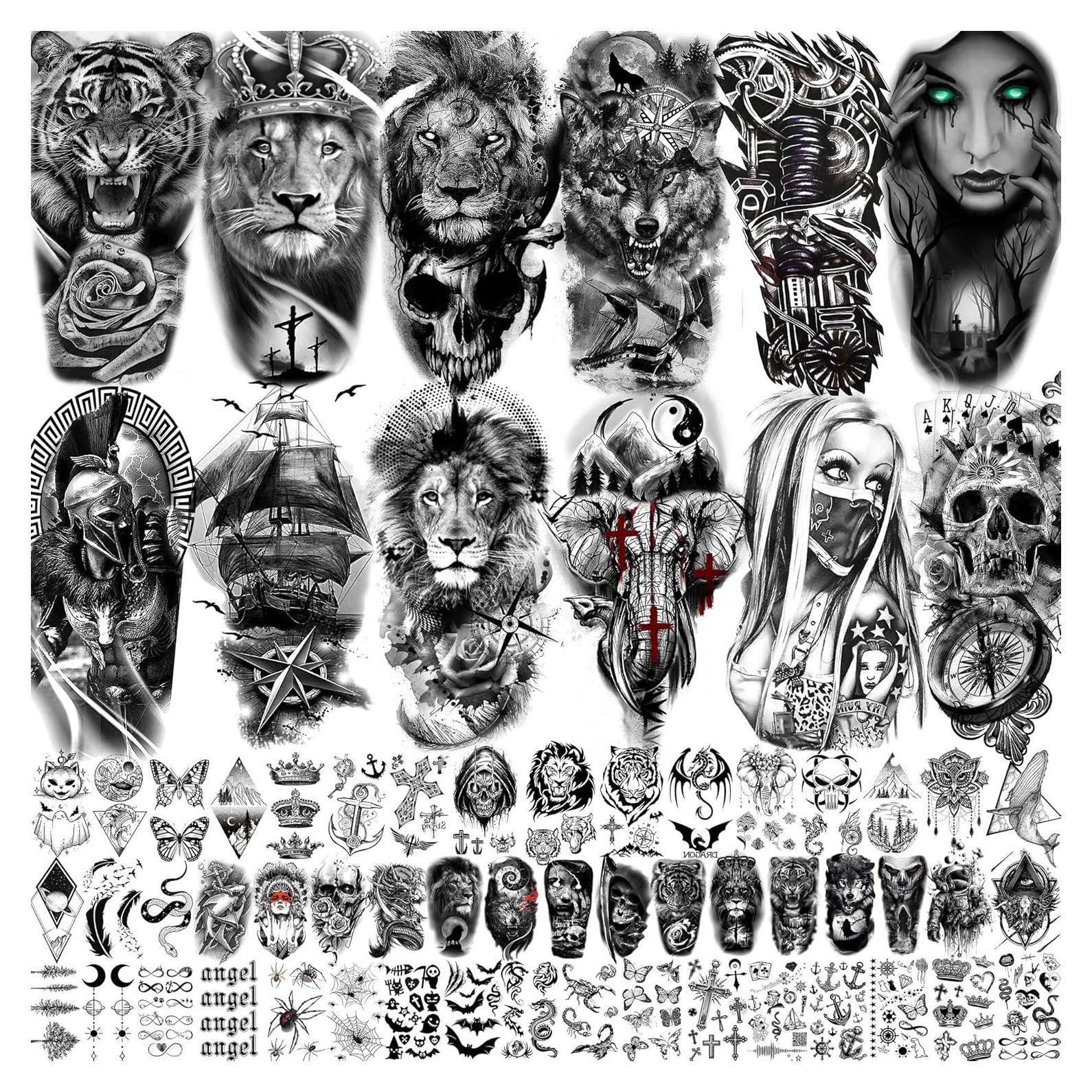 63 Hojas Tatuajes Temporales Bilizar Animales 3D Halloween