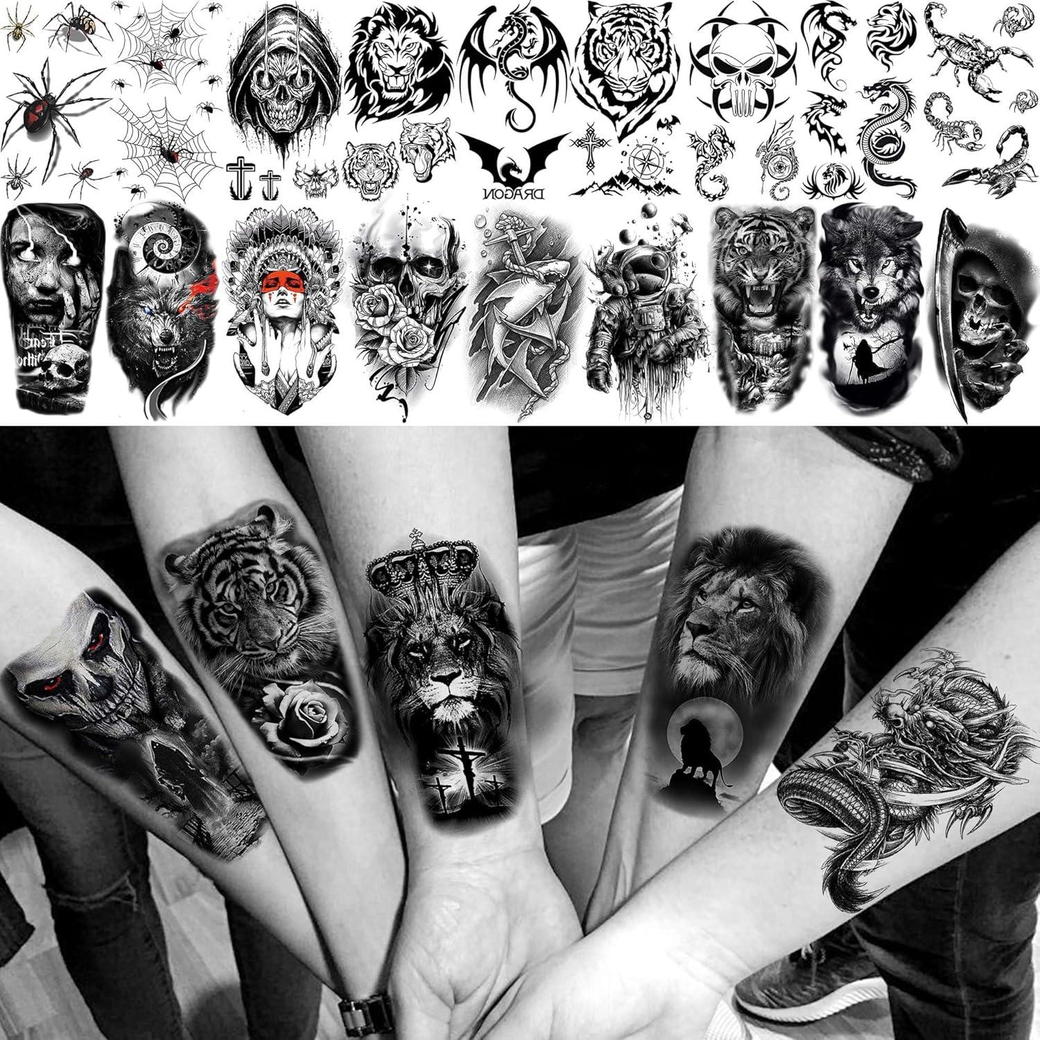 63 Hojas Tatuajes Temporales Bilizar Animales 3D Halloween